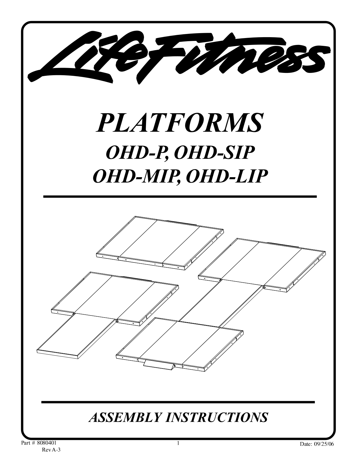 Life Fitness OHD-MIP, OHD-P, OHD-LIP, OHD-SIP User Manual