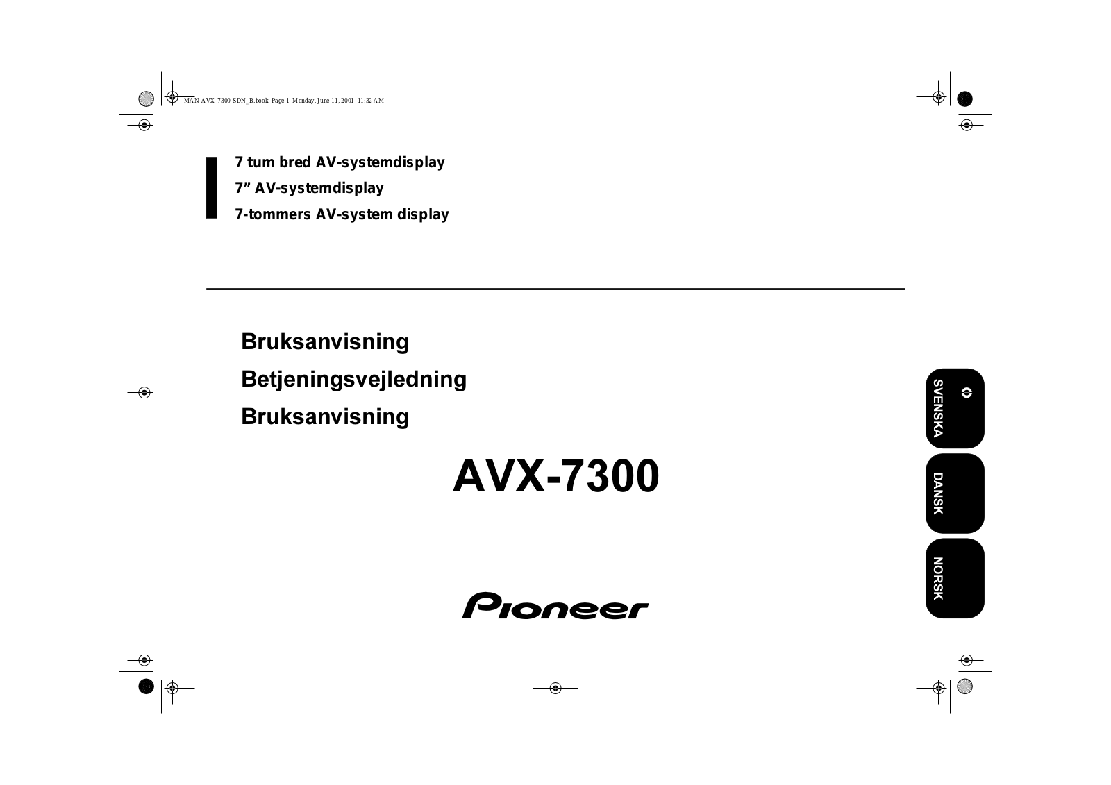 Pioneer AVX-7300 User Manual