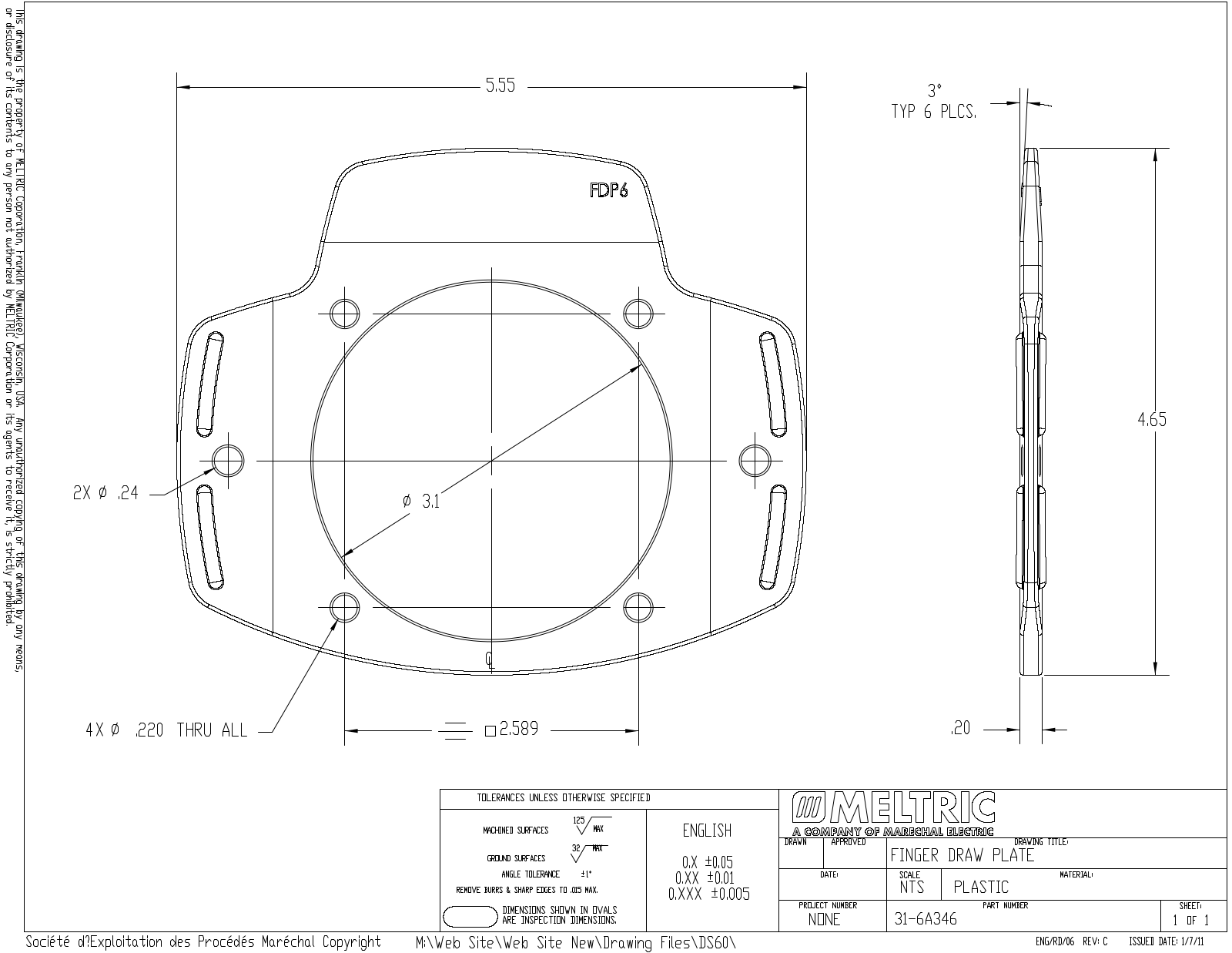 Meltric 31-6A346 Reference Drawing