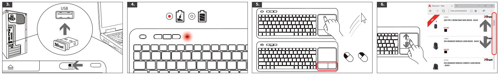 Trust Veza Wireless Touchpad Keyboard User Manual