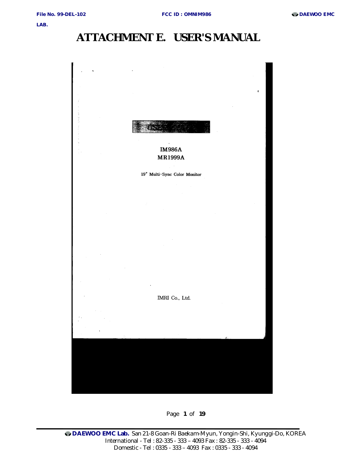 IMRI IM986 Users Manual - ManualMachine.com