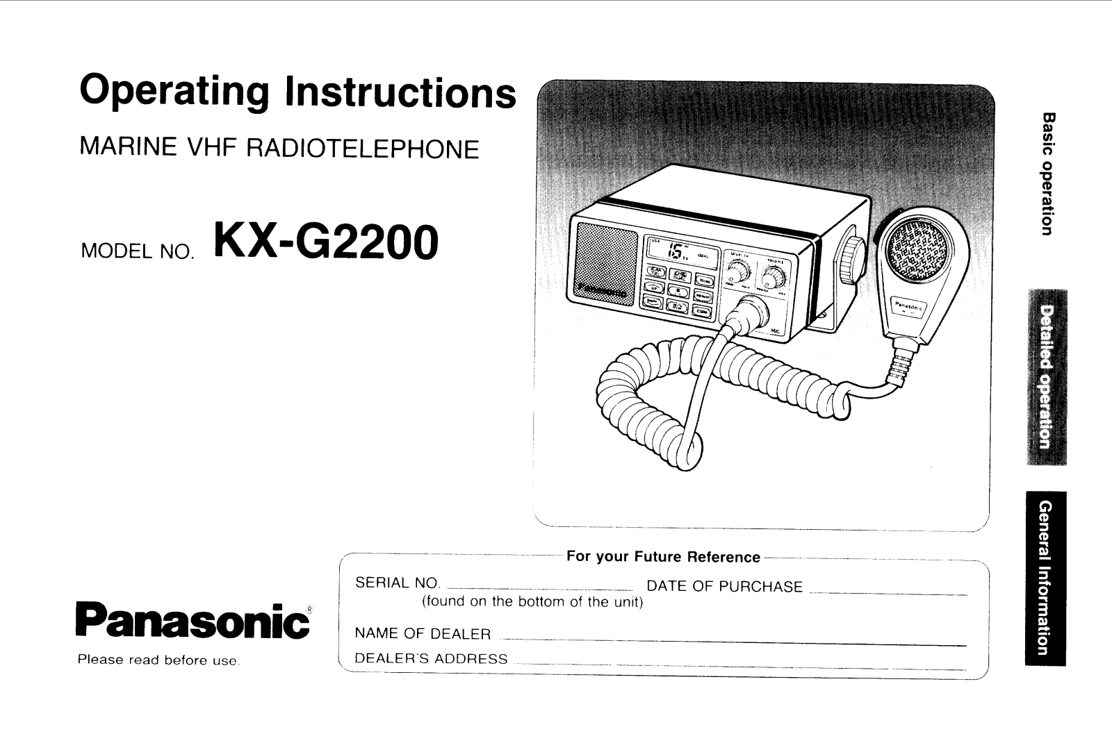 Panasonic KX-G2200 User Manual