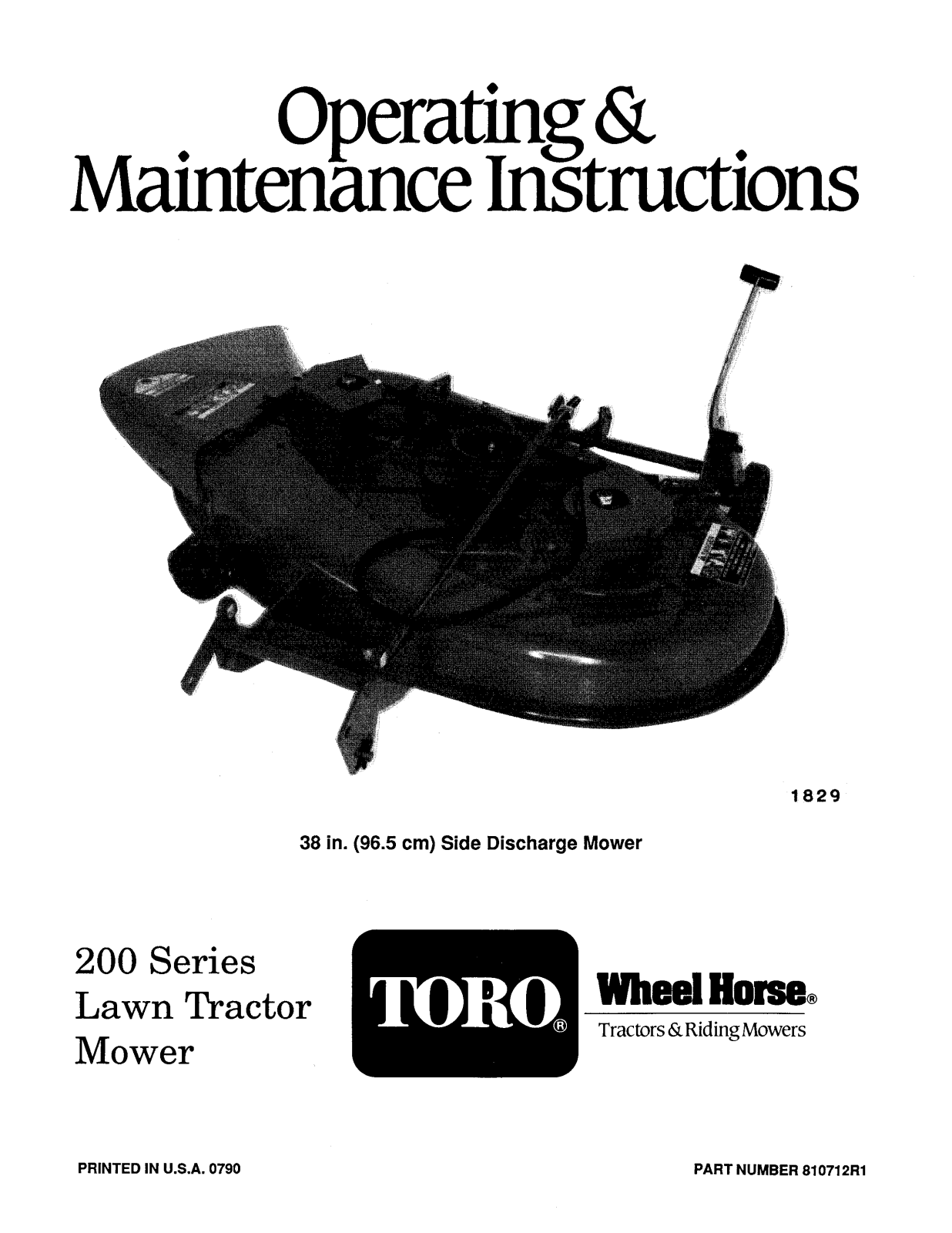 Toro 05-38SL01 Operator's Manual