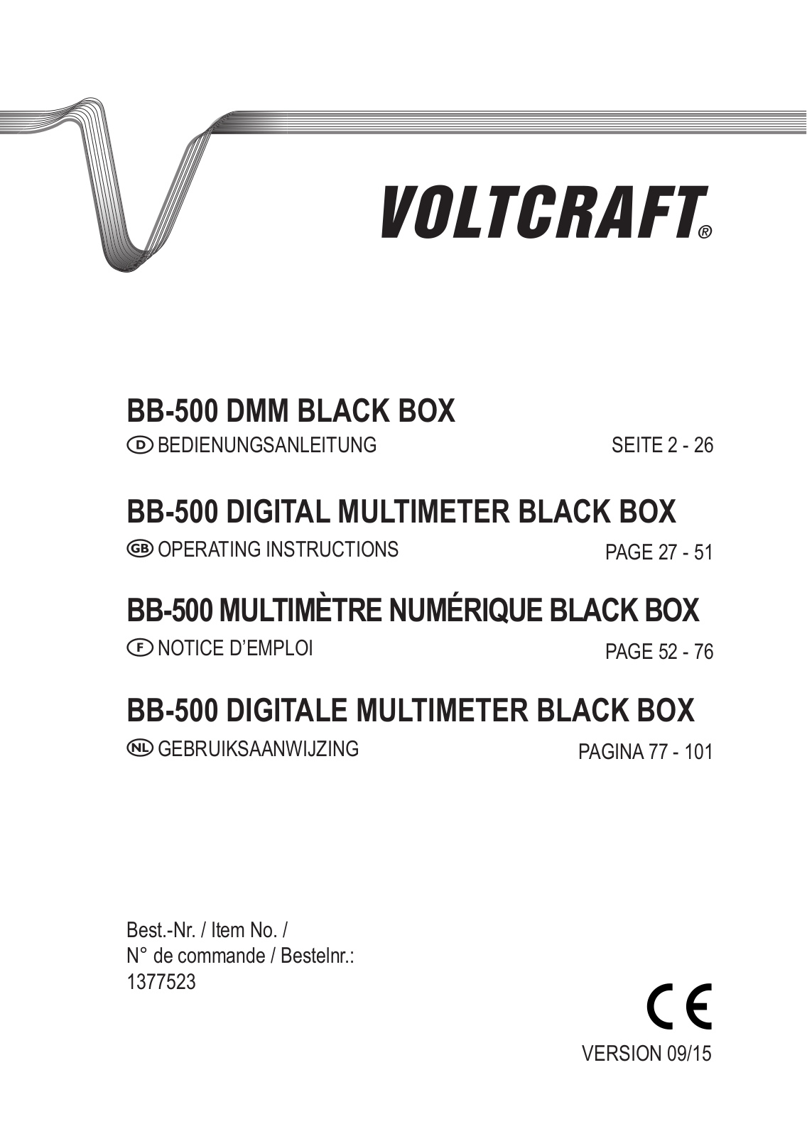 VOLTCRAFT BB-500 Operation Manual