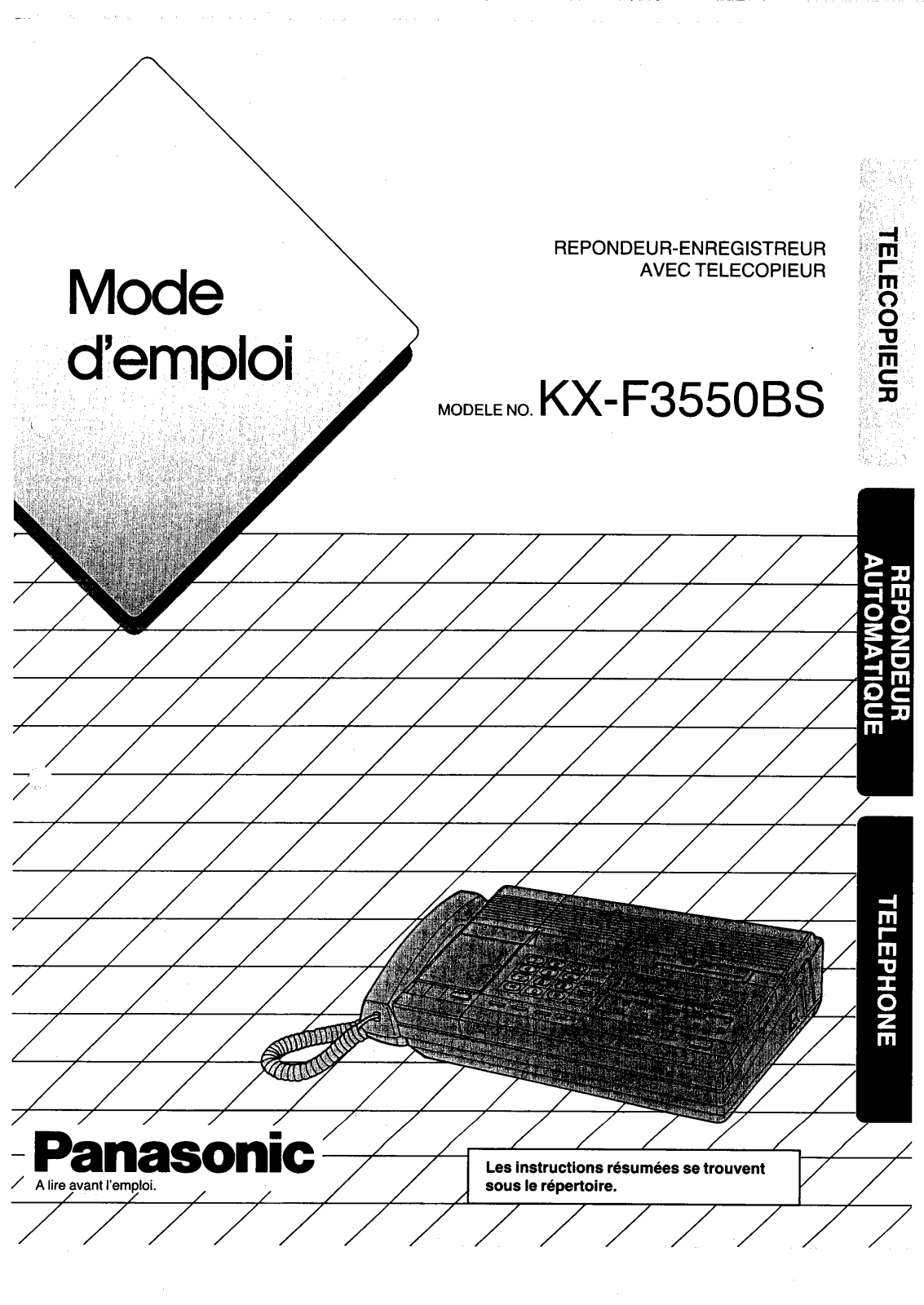 PANASONIC KX-F3550BS User Manual