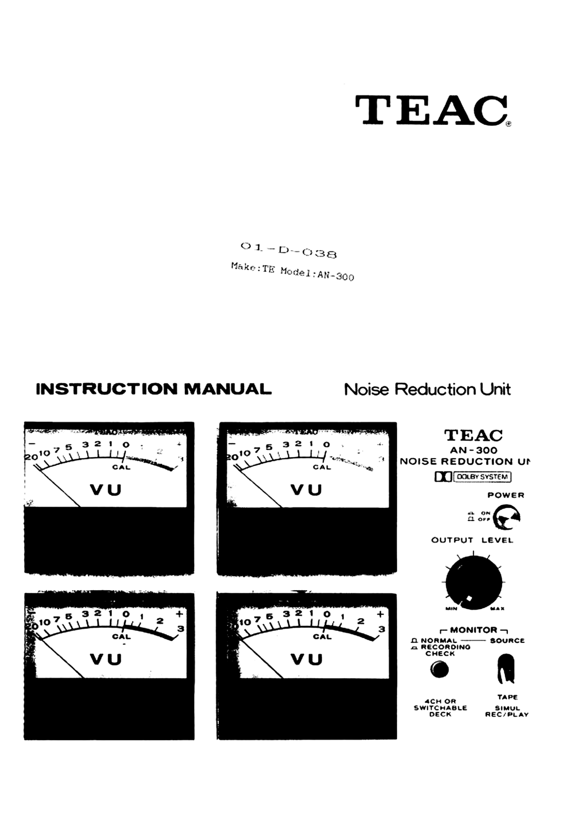 TEAC AN-300 Owners manual