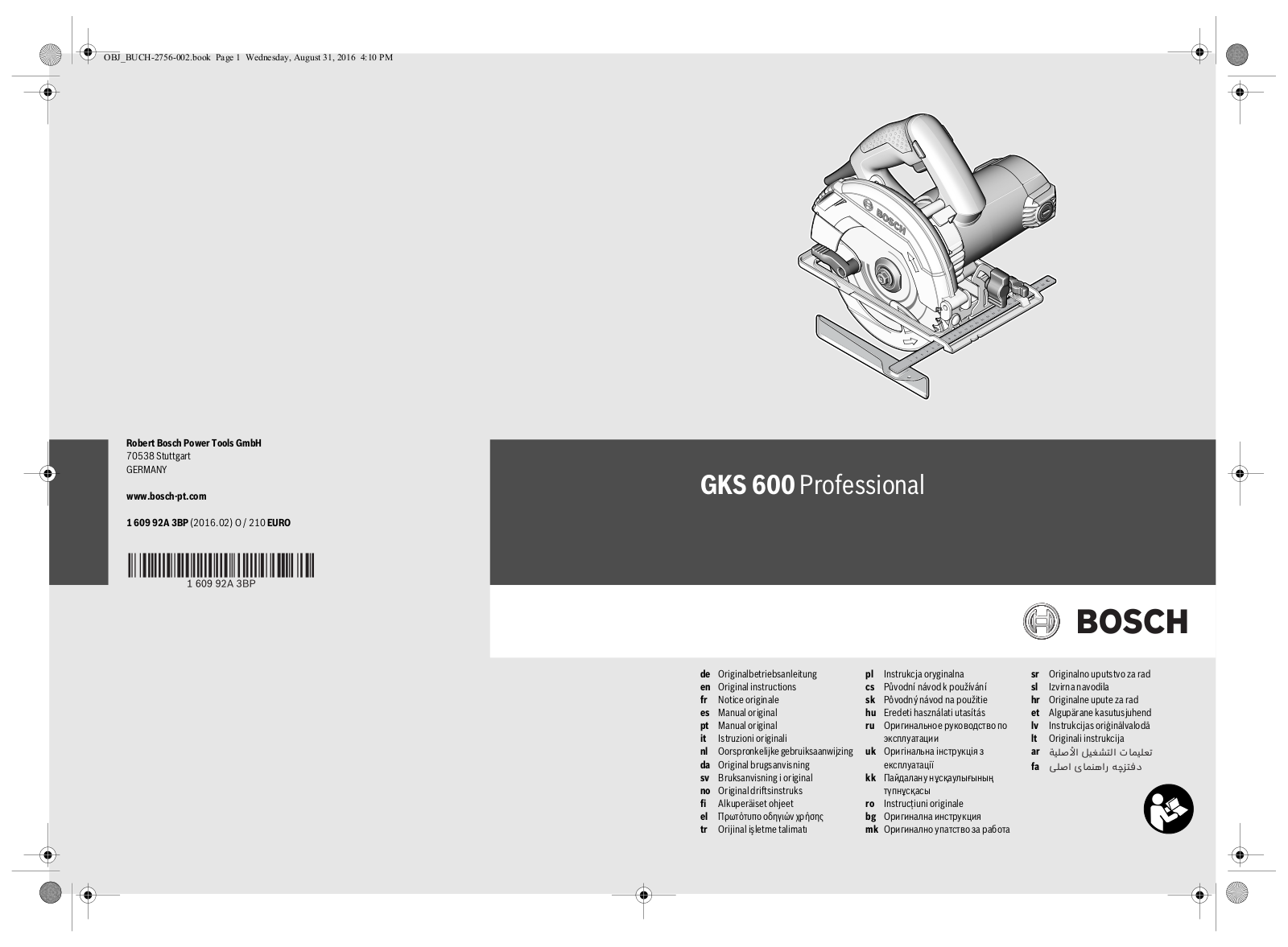 Bosch GKS 600 User Manual