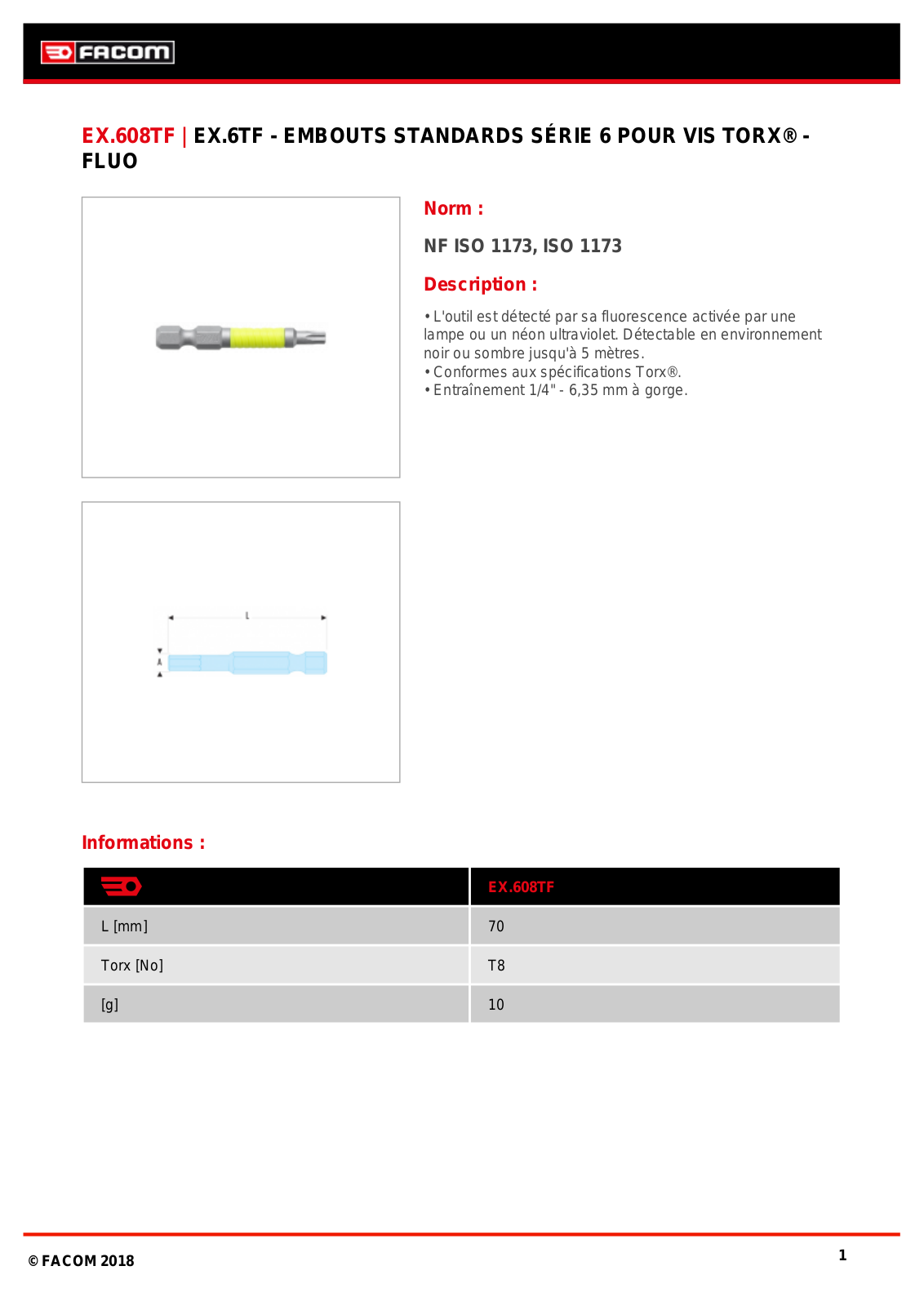 Facom EX.608TF Specification - ManualMachine.com