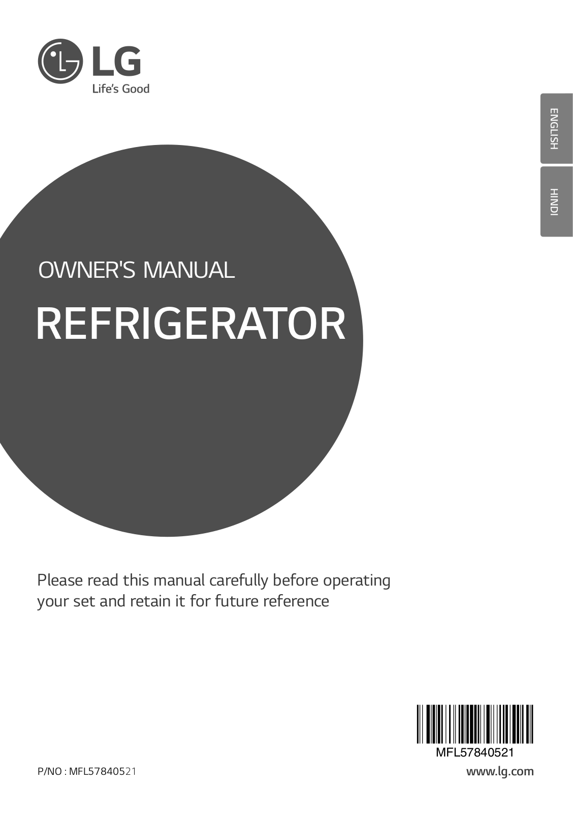 LG GL-I302RSAY Owner’s Manual