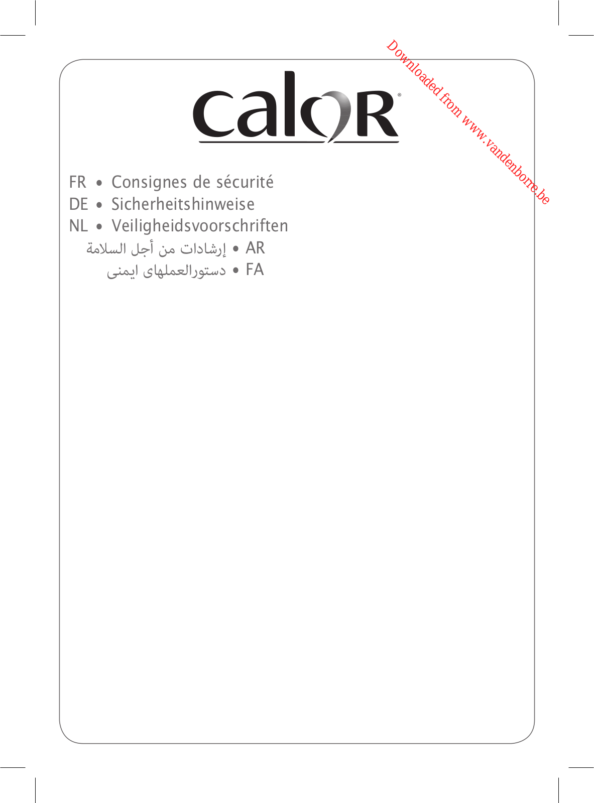 CALOR FV4996C0 User Manual