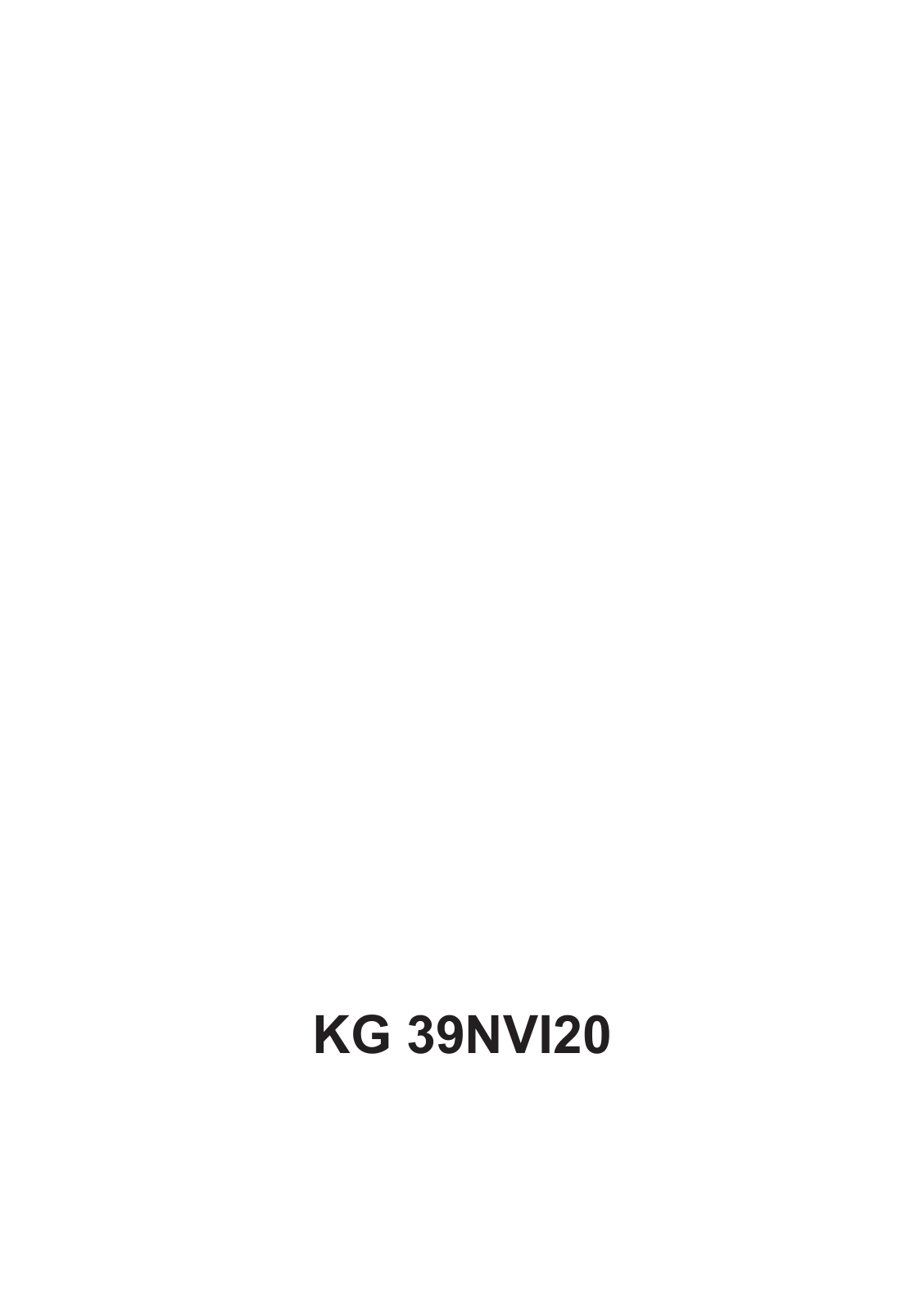 Siemens KG 39NVI20 User Manual