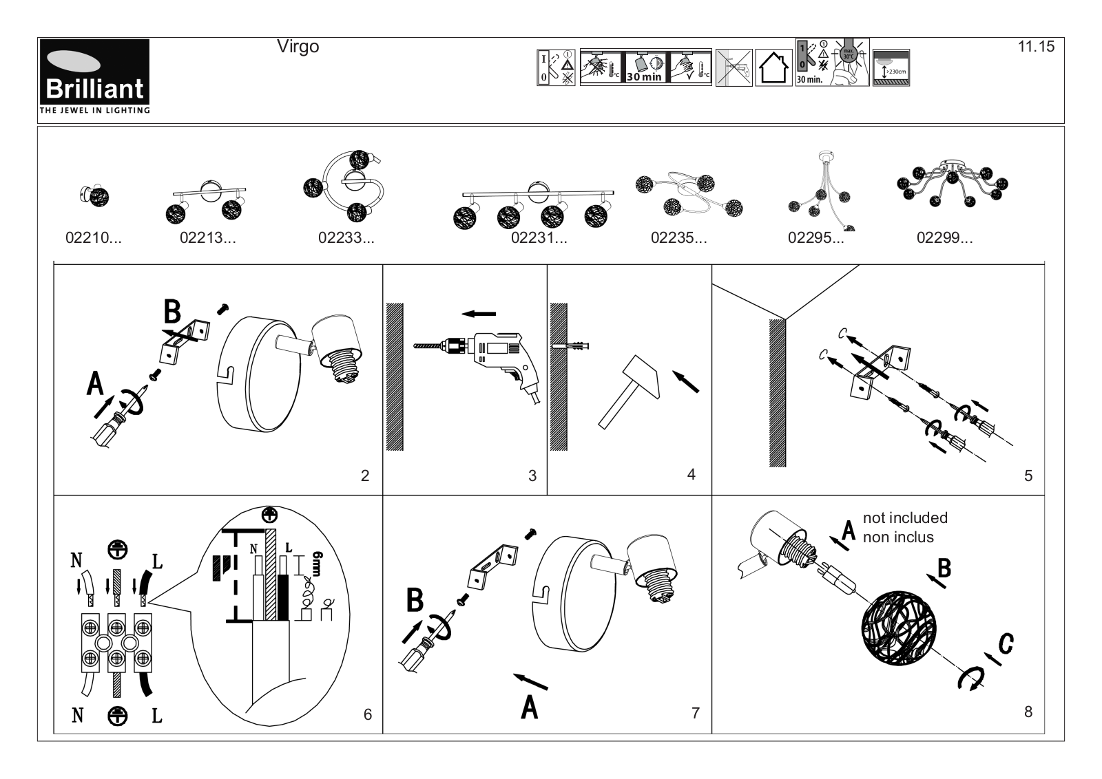 Brilliant Virgo, 02210, 02213, 02233, 02231 User guide