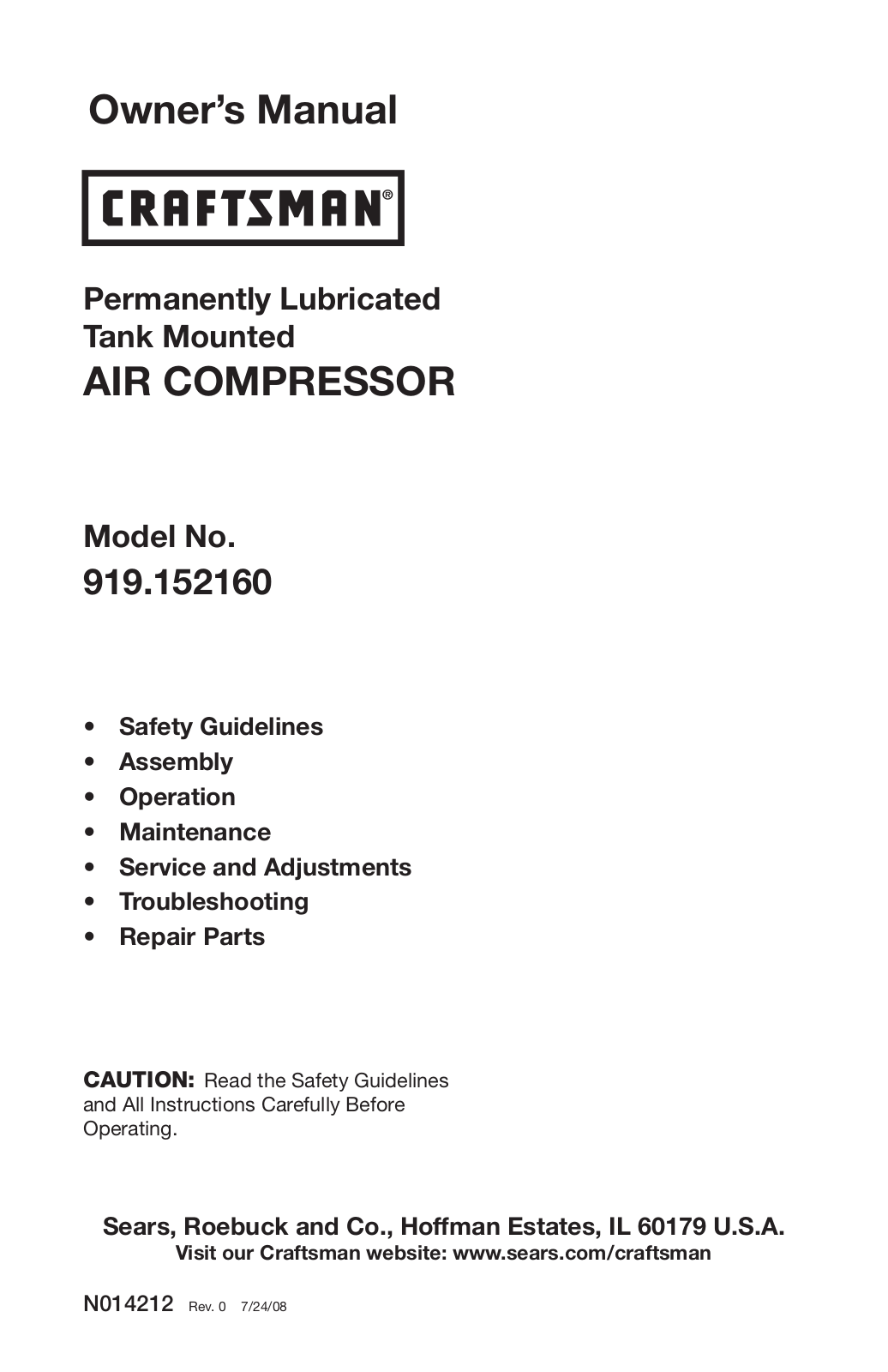 Craftsman 919.15216 User Manual 2