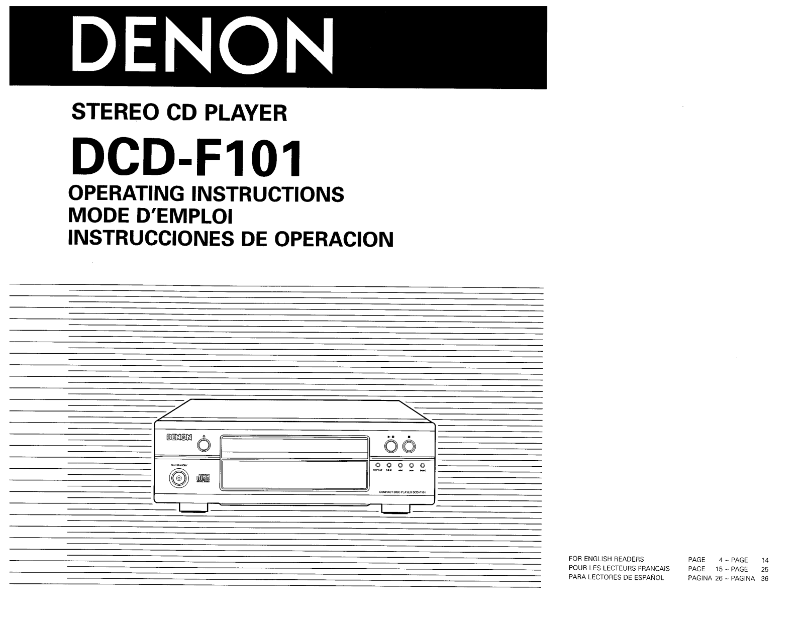 DENON DCD-F101 User Guide