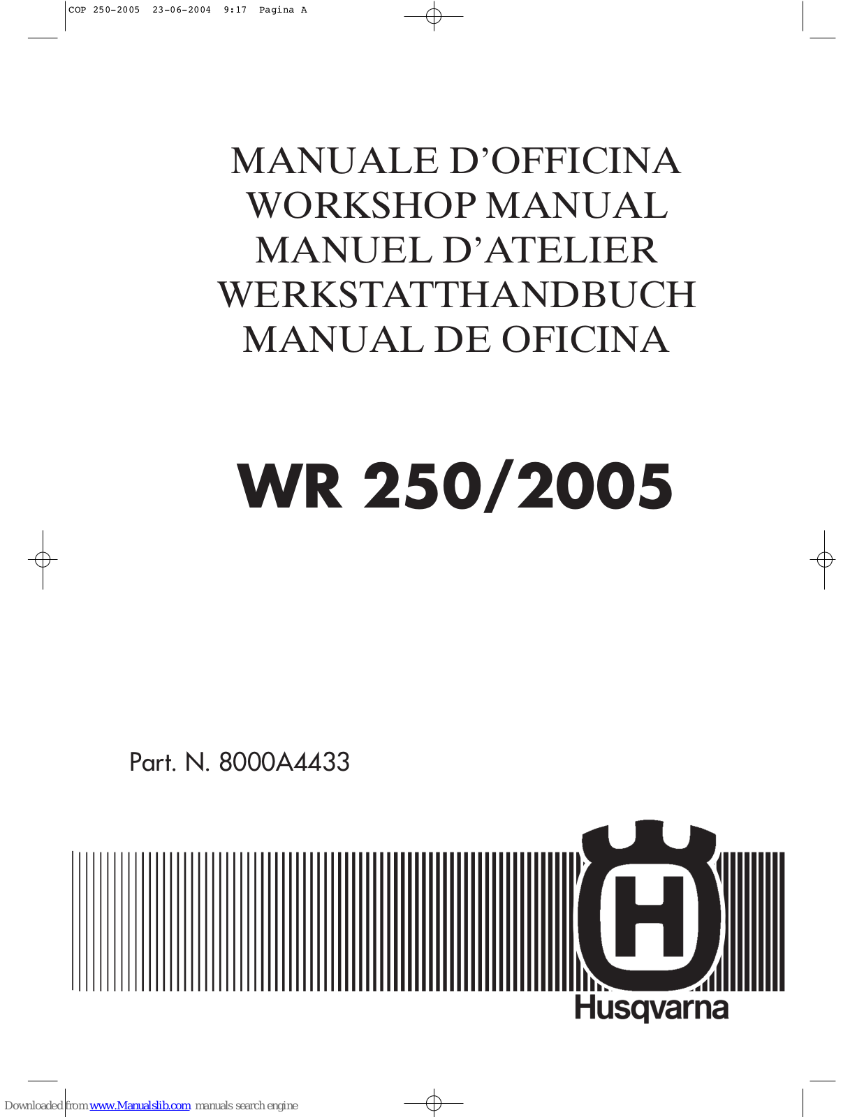 Husqvarna WR 250 (2005) Workshop Manual - ManualMachine.com