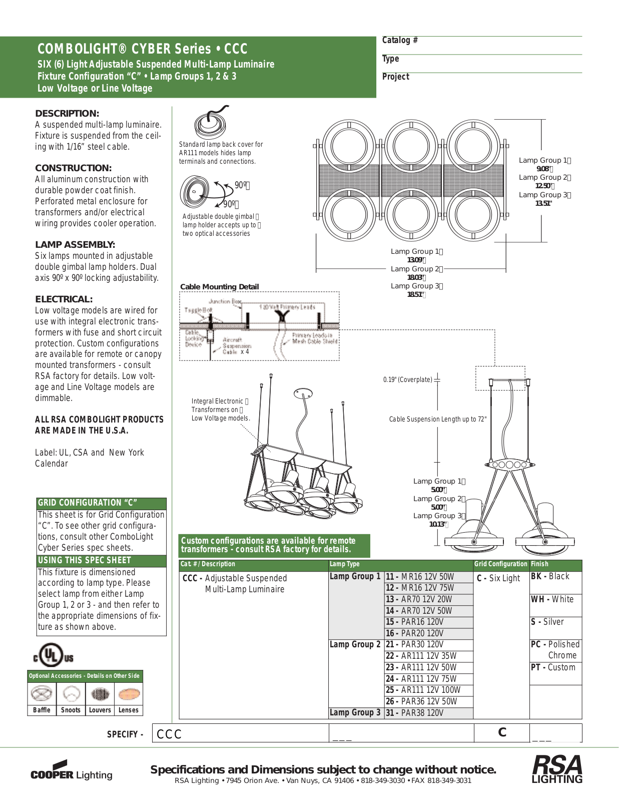 Cooper Lighting CCC User Manual