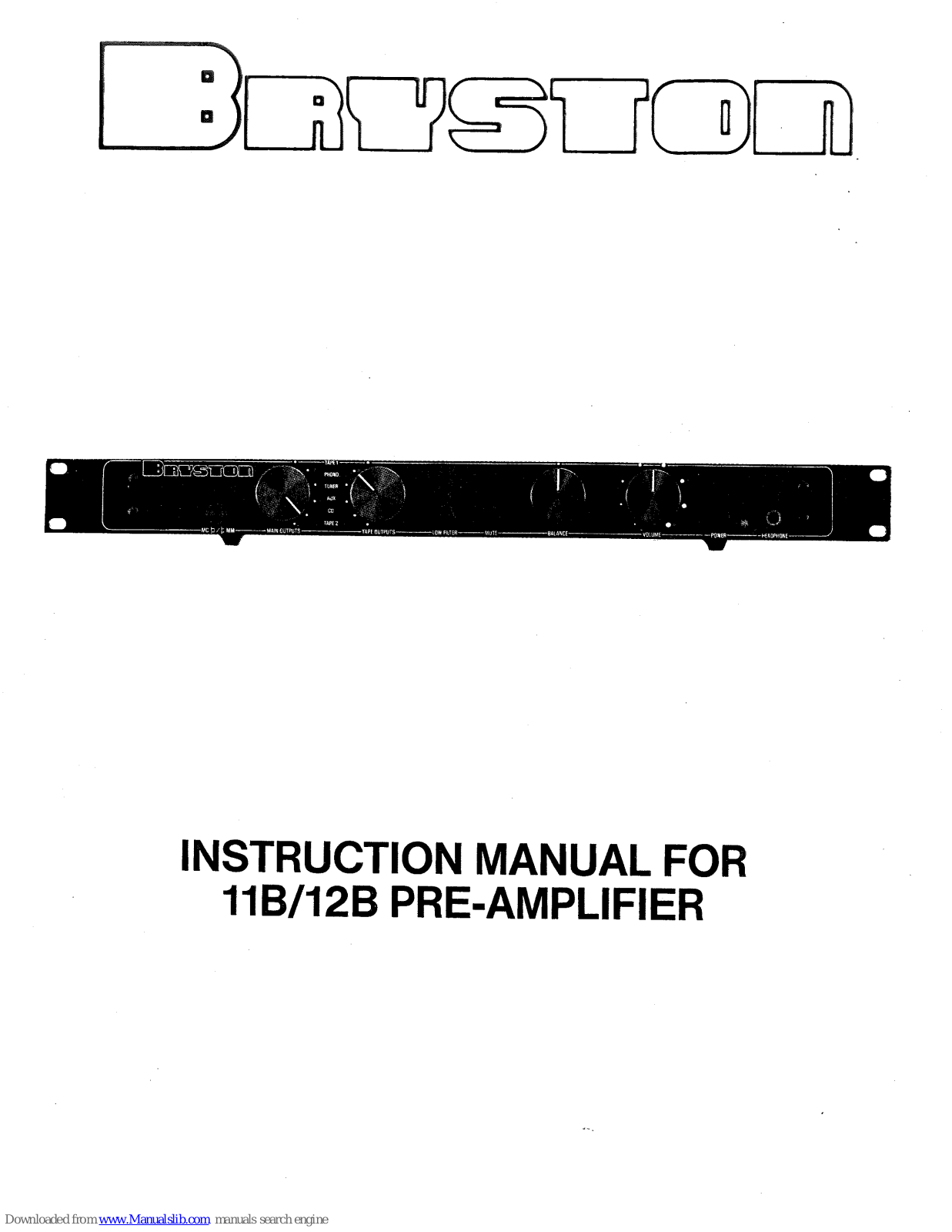 Bryston 11B, 12B Instruction Manual