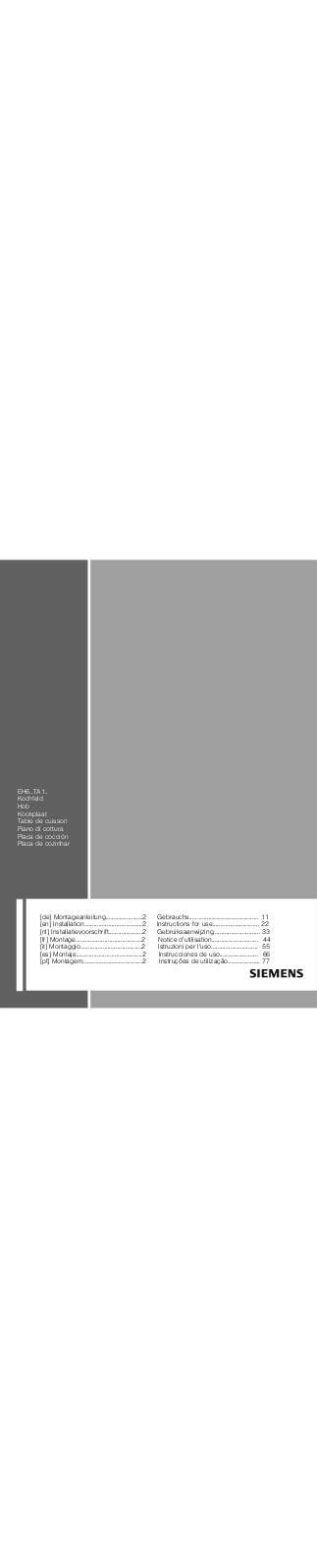 SIEMENS EH651TA16 User Manual