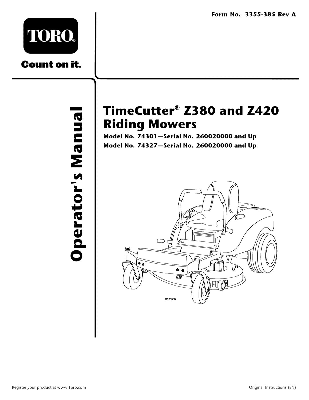 Toro Z420, Z380 User Manual - ManualMachine.com