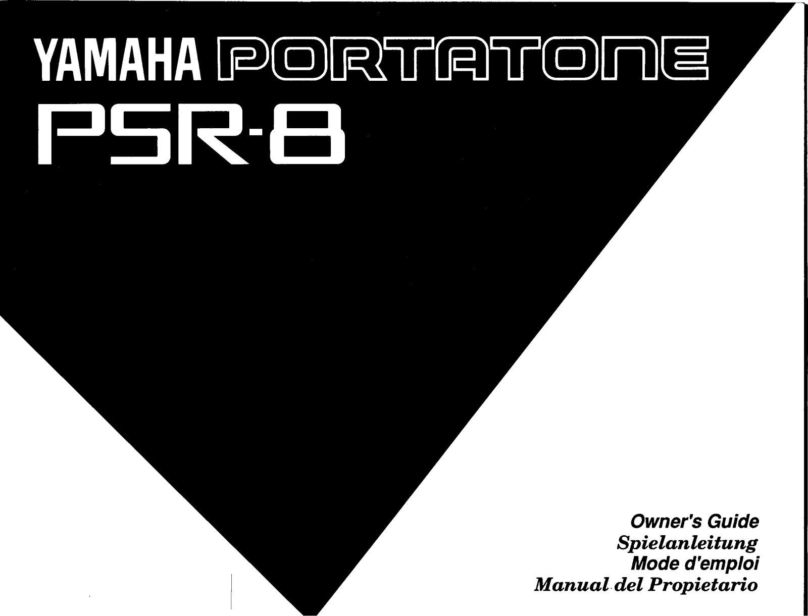 Yamaha PSR-8, PSR-8E User Manual