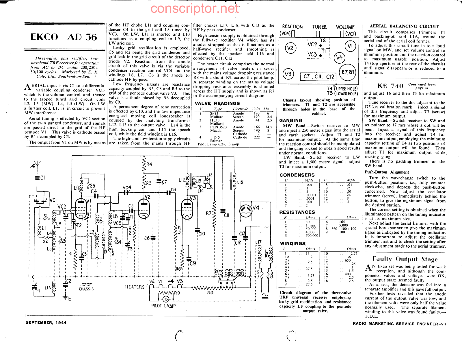 EKCO AD36 Service manual