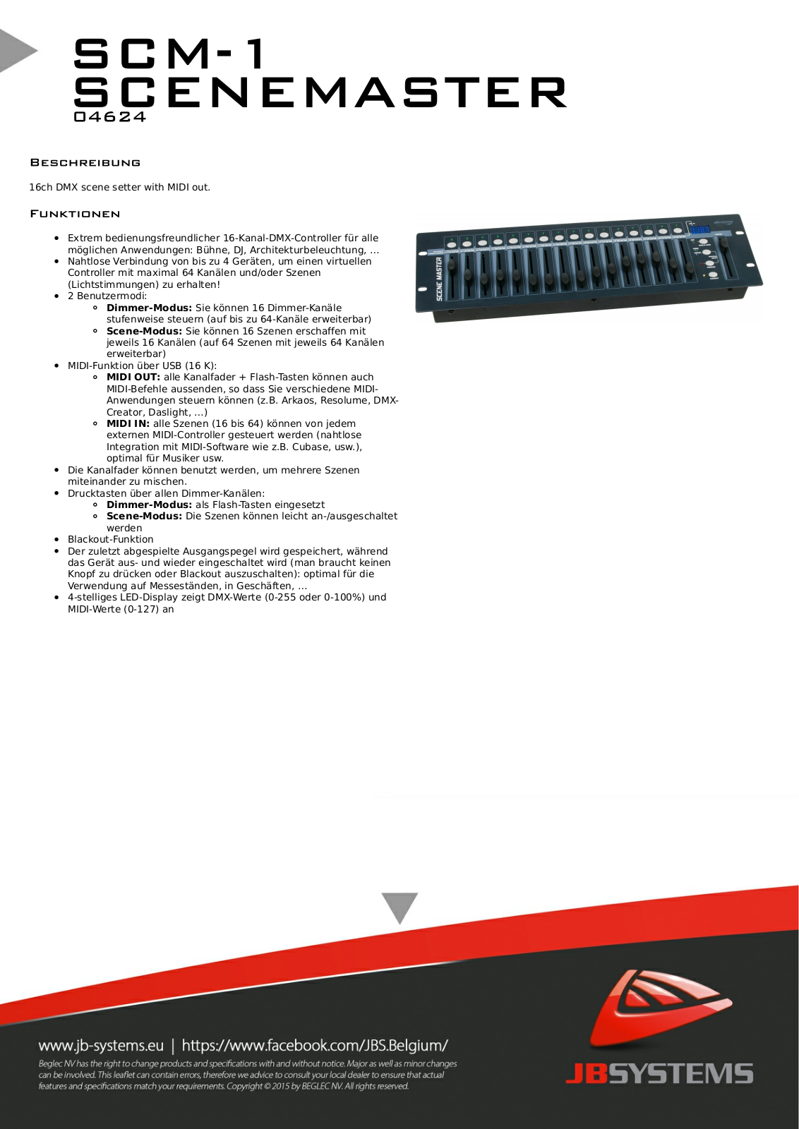 JB Systems SCM-1 SCENEMASTER User Manual