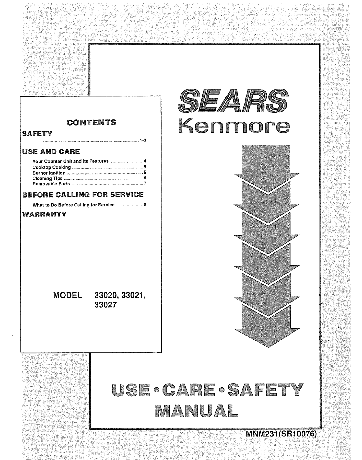 Kenmore 91132255590, 91132259590, 9113302090, 9113302092, 9113302190 Owner’s Manual
