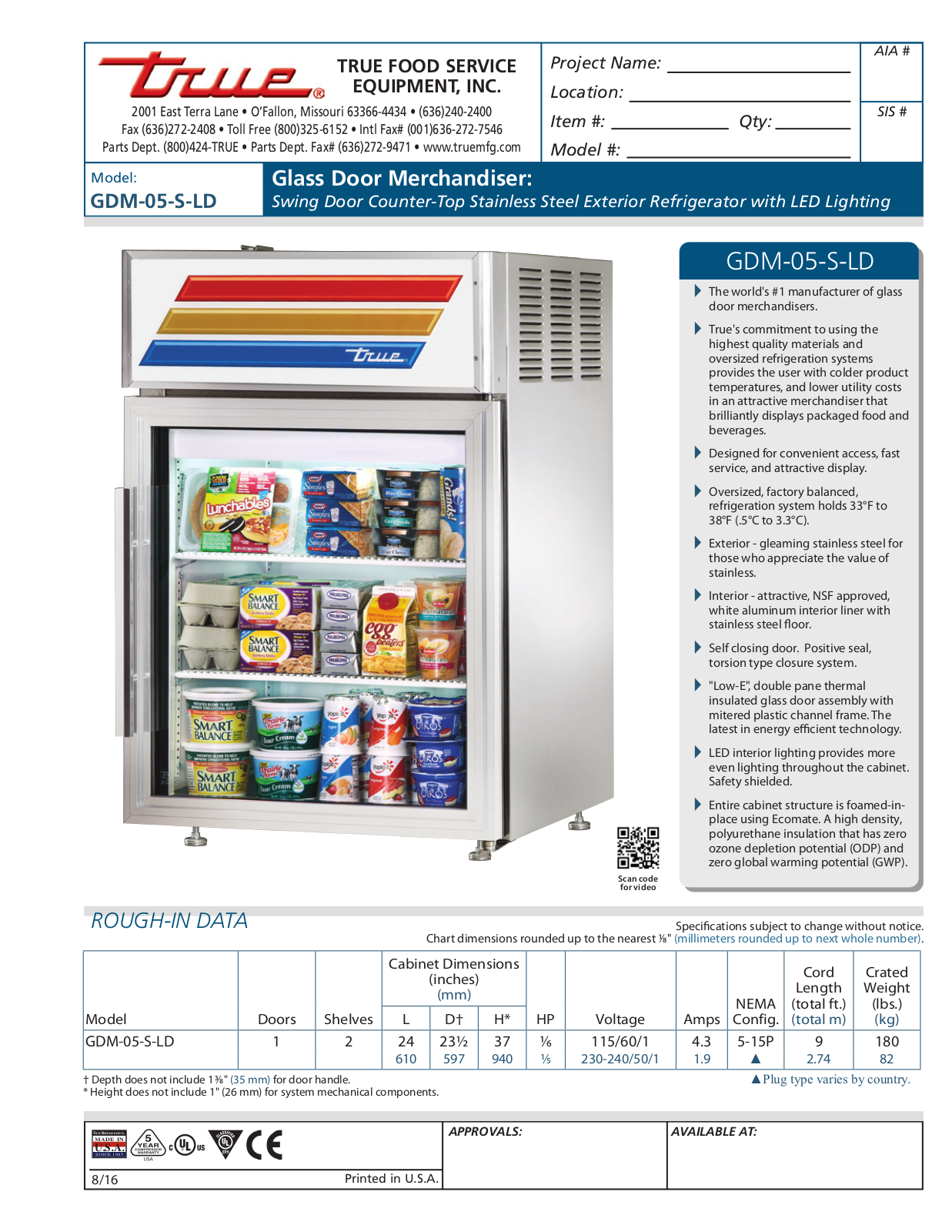 True GDM-05-S-LD User Manual