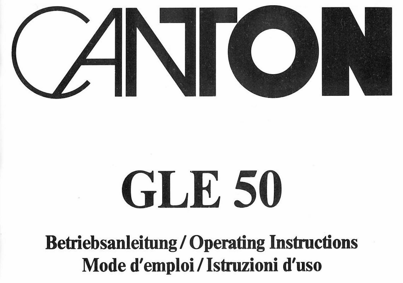 Canton GLE50 User guide - ManualMachine.com