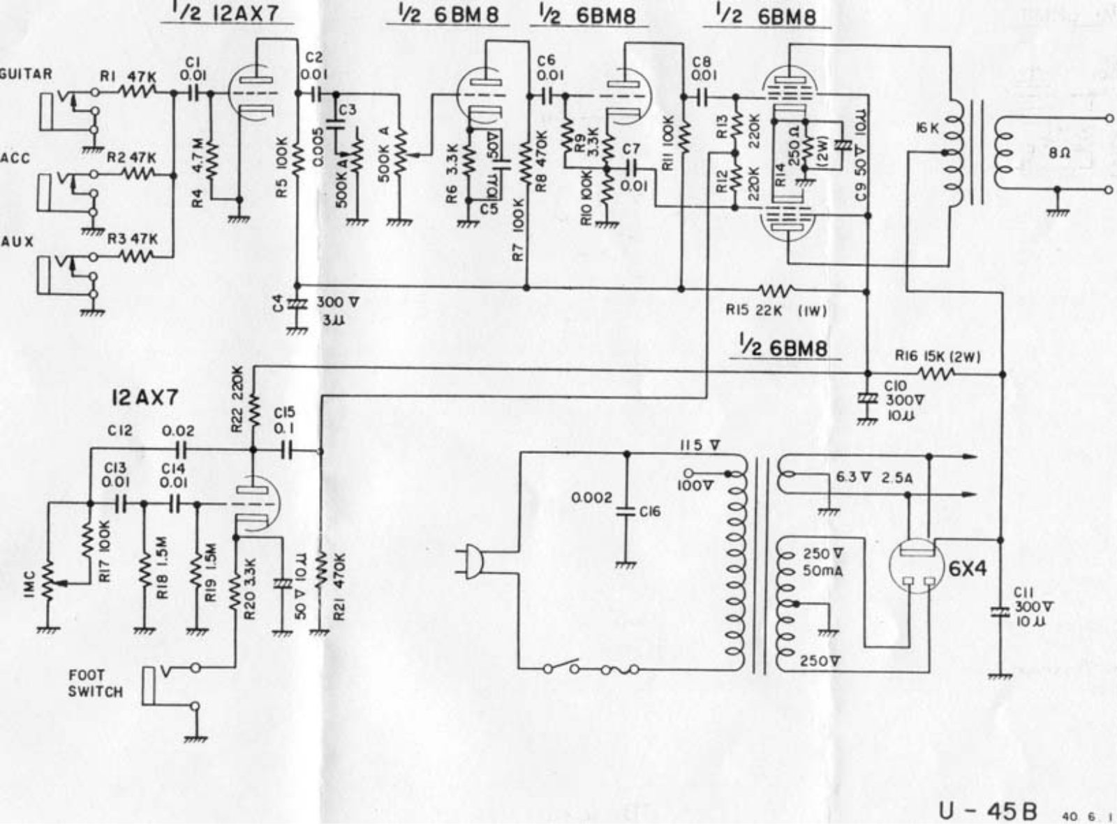 univox U45b Service Manual