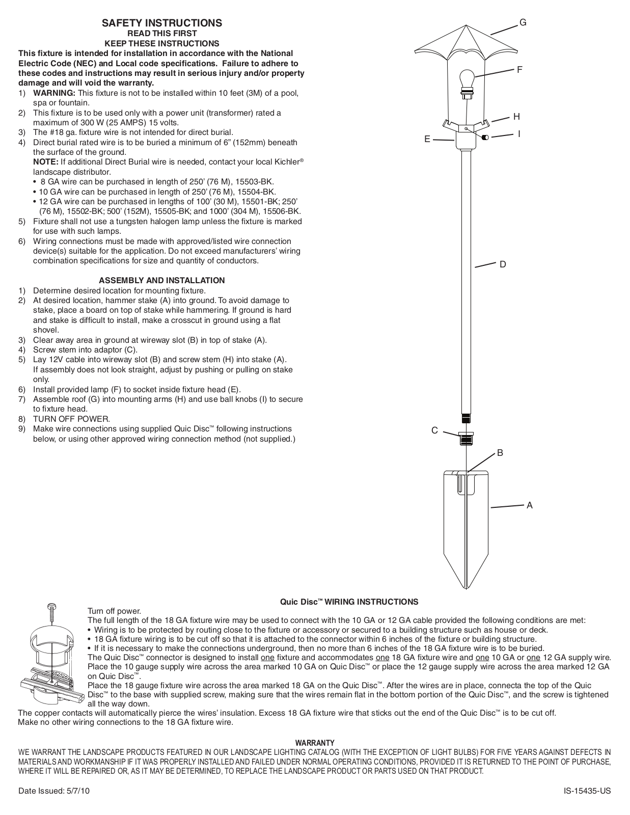 Kichler 15435 User Manual