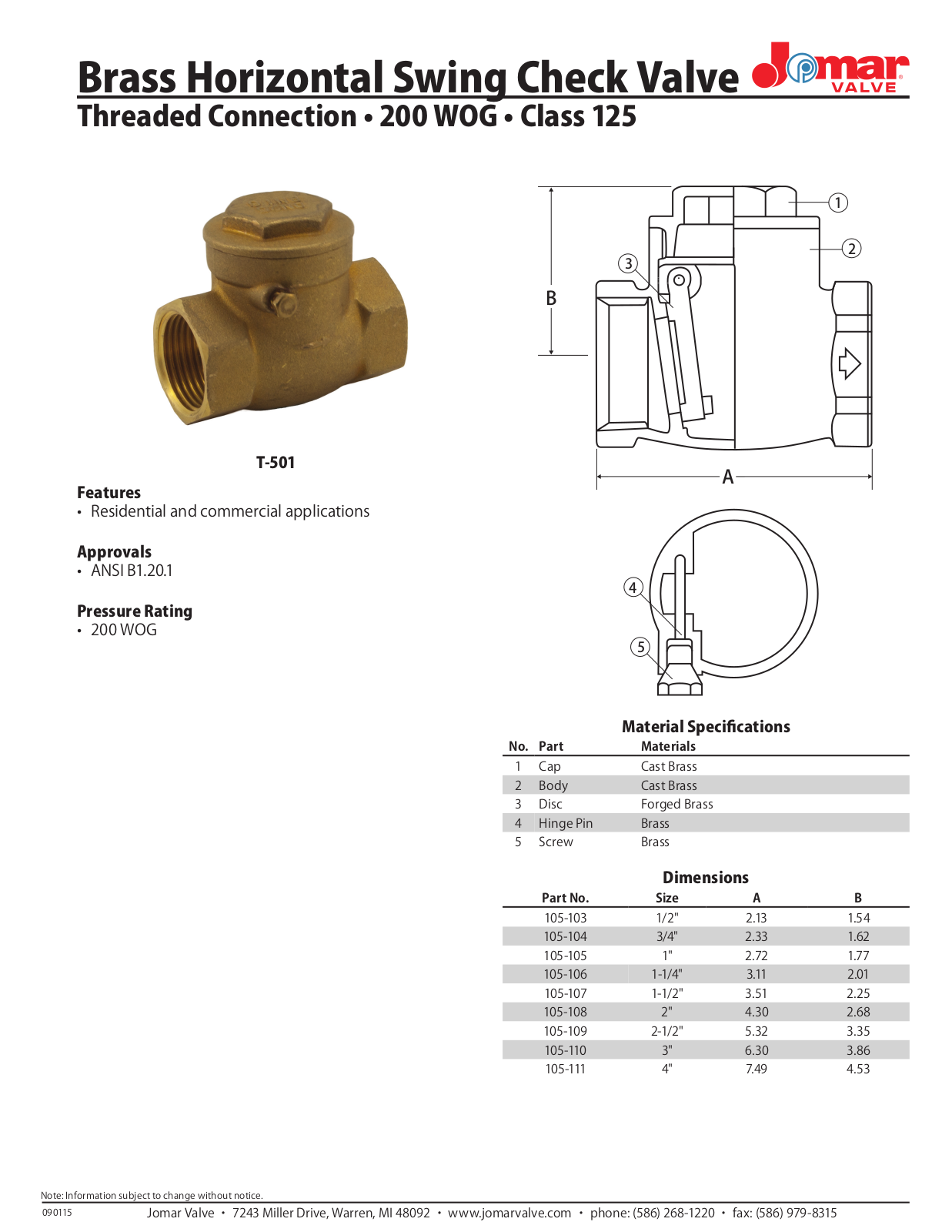 Jomar T-501 User Manual