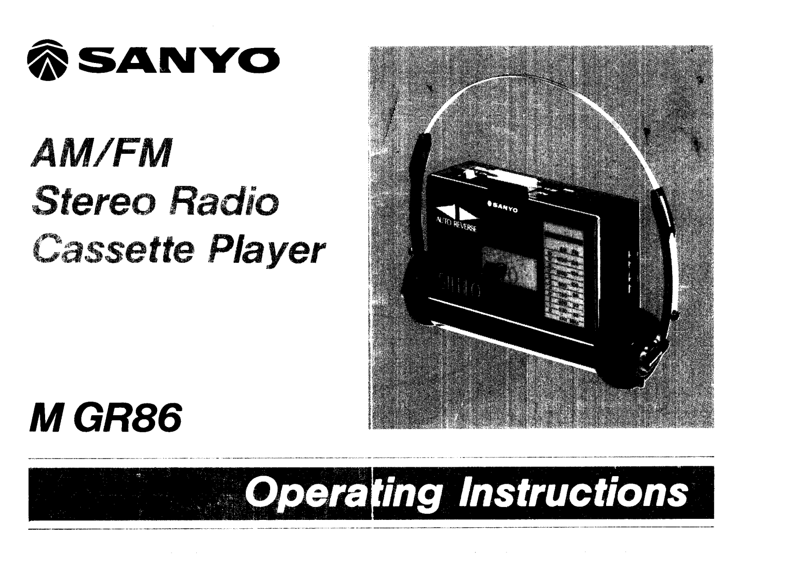 Sanyo MGR86 Instruction Manual