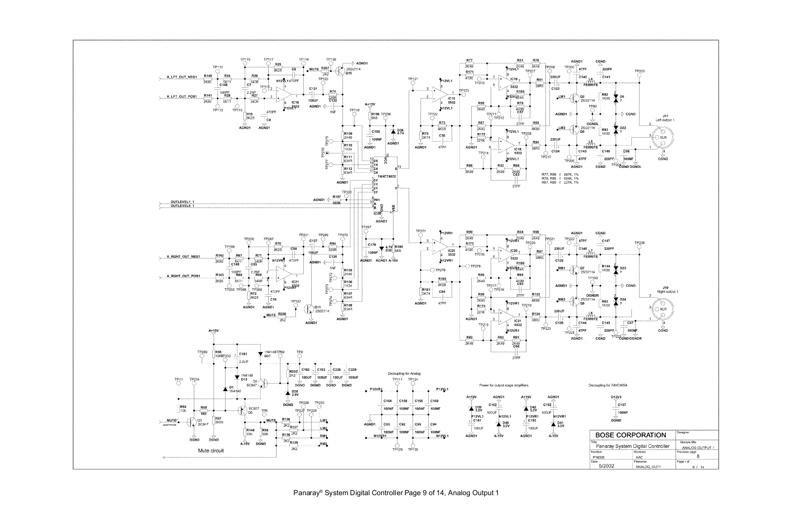 BOSE 9 14SD Schematic