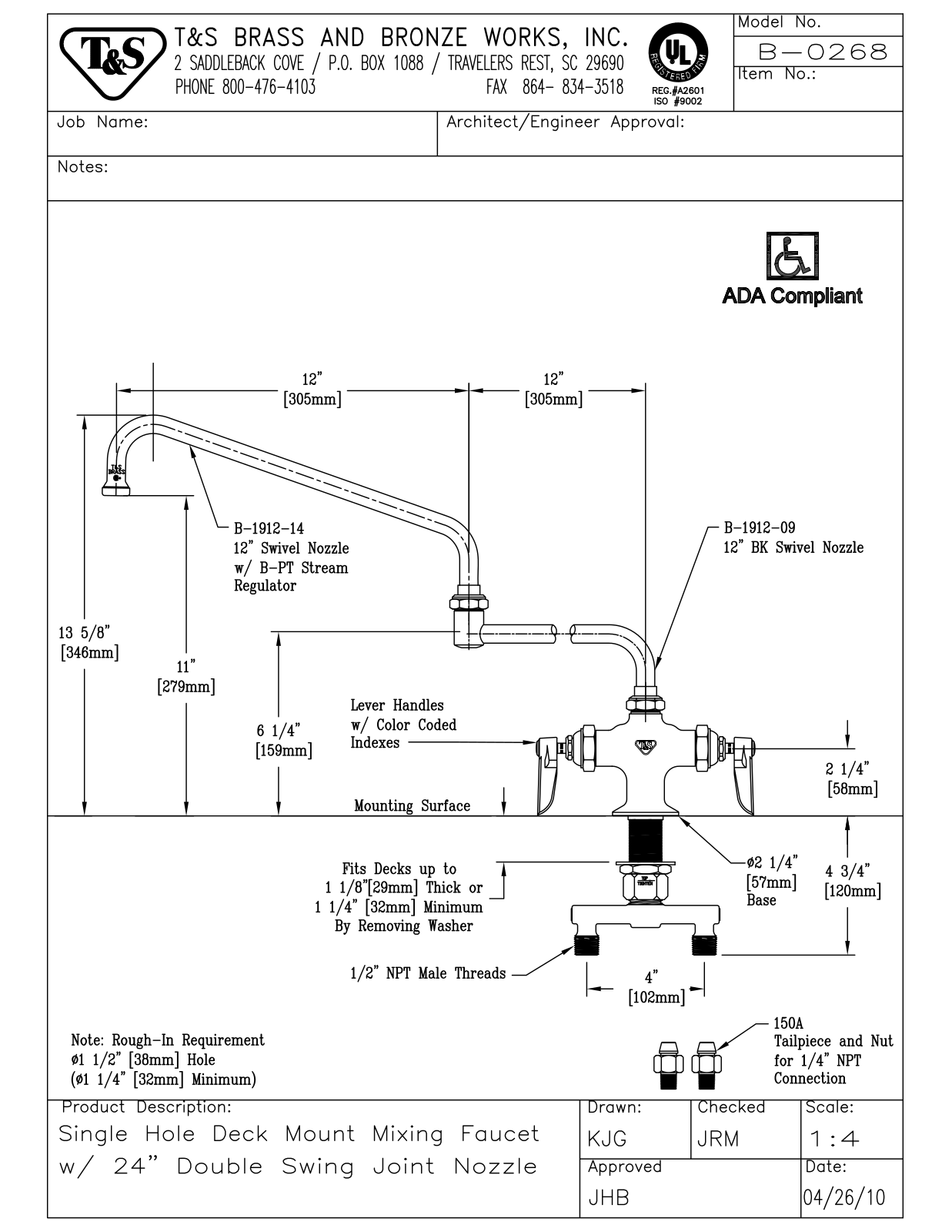 T & S Brass & Bronze Works B-0268 General Manual