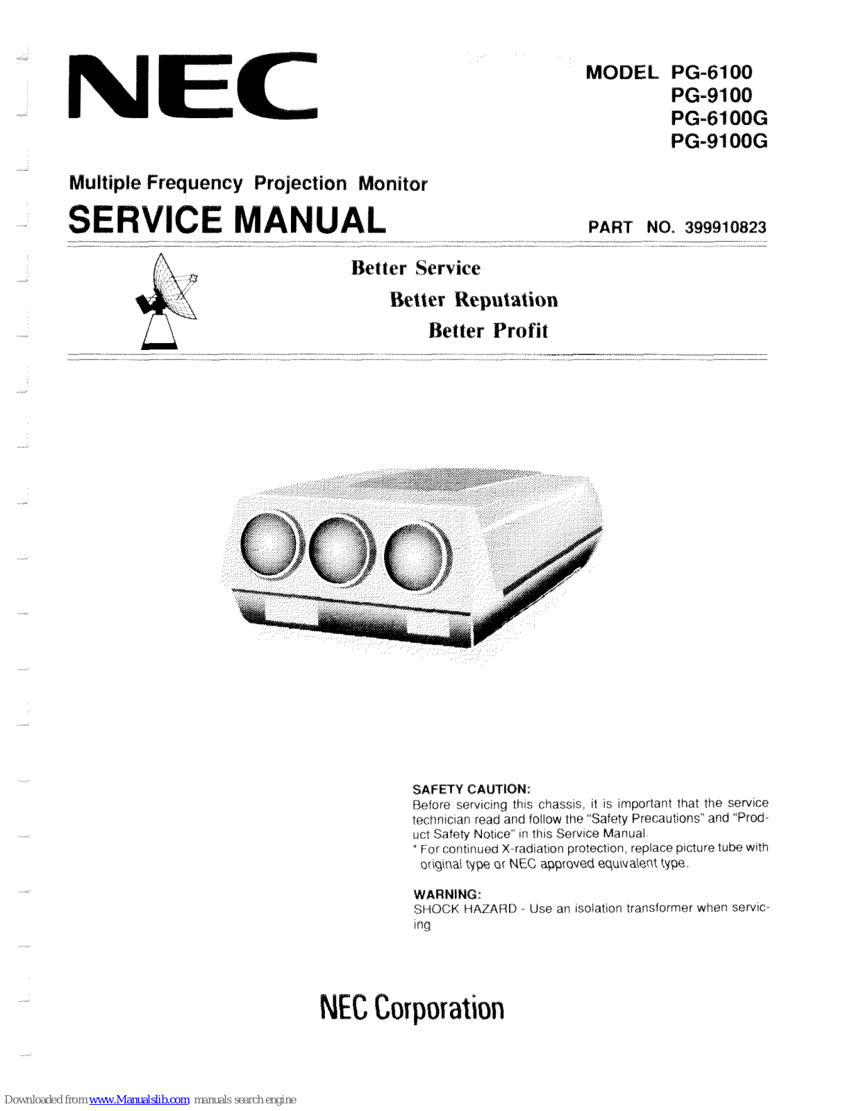 NEC PG-6100, PG-9100, PG-6100G, PG-9100G Service Manual