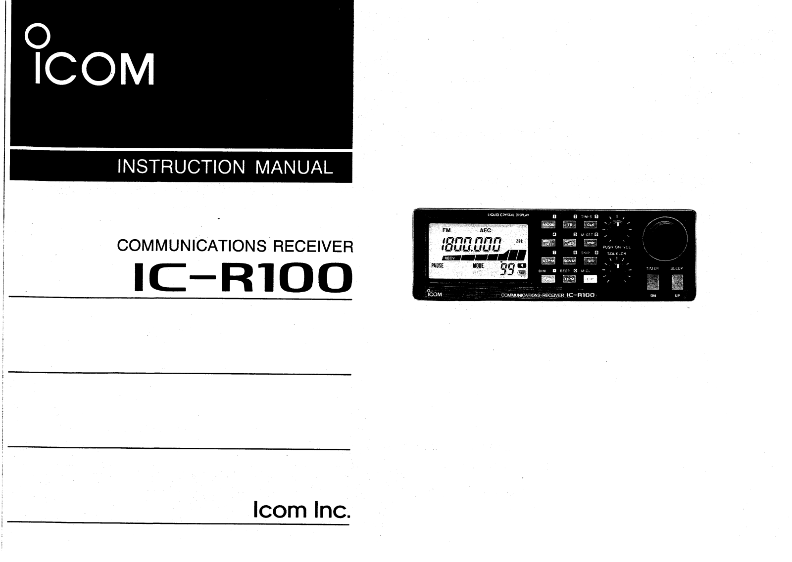 Icom IC-R100 User Manual