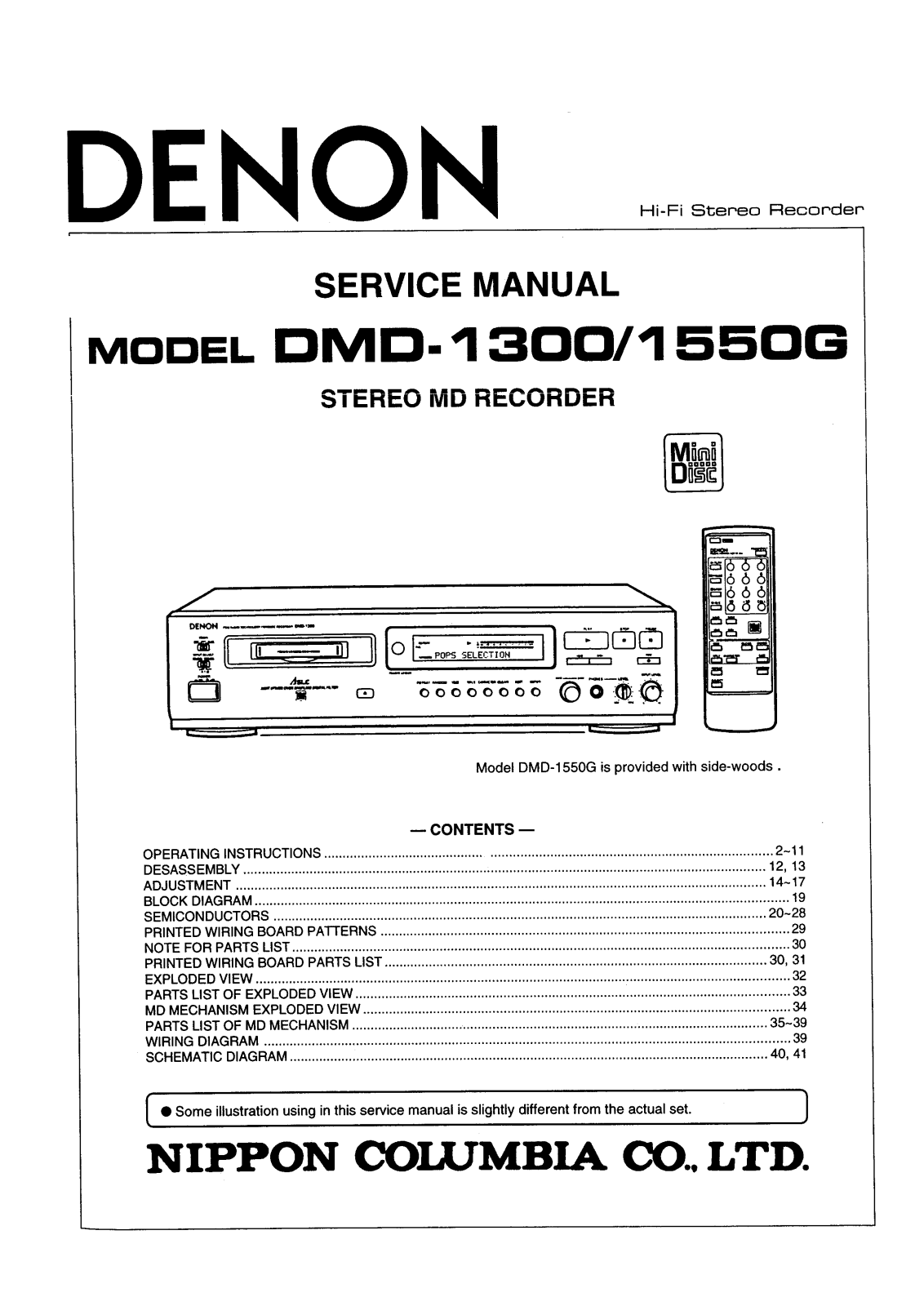 Denon DMD-1300, DMD-1550G Service Manual