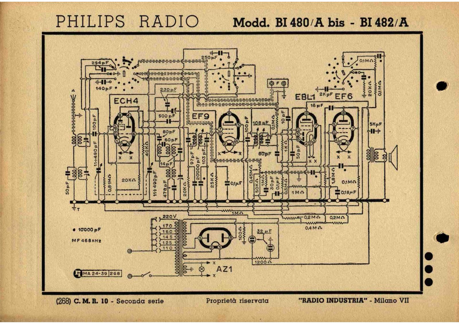 Philips bi480 abis, bi482 a schematic