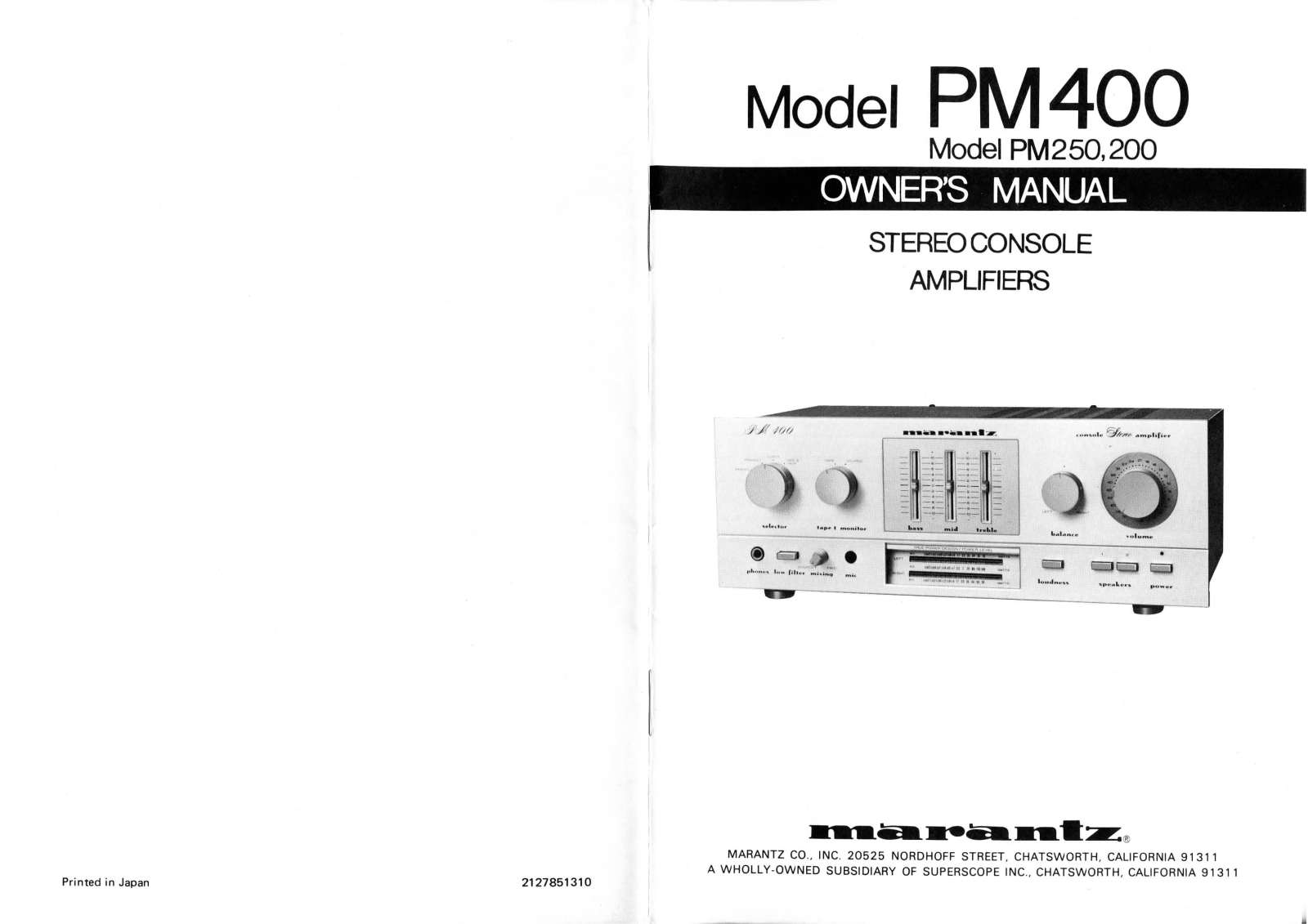 MARANTZ PM-8000 User Manual