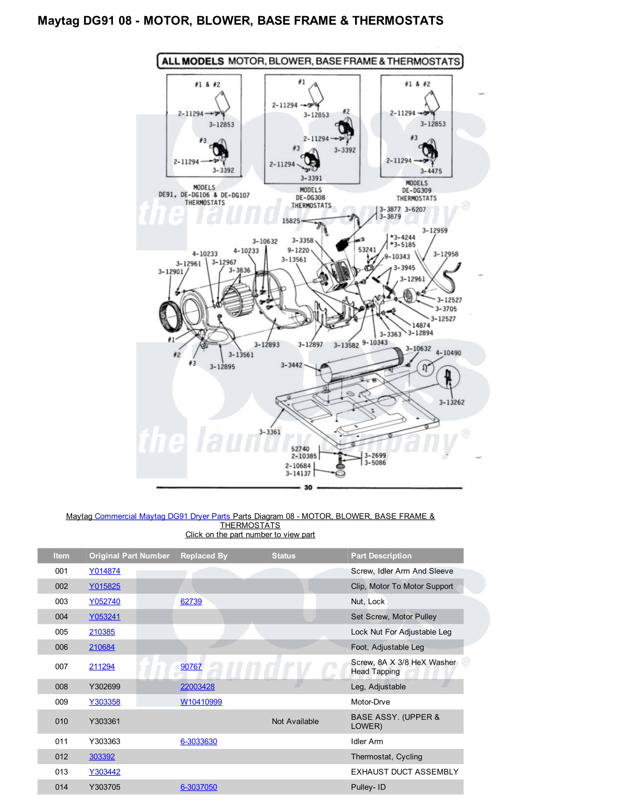 Maytag DG91 Parts Diagram