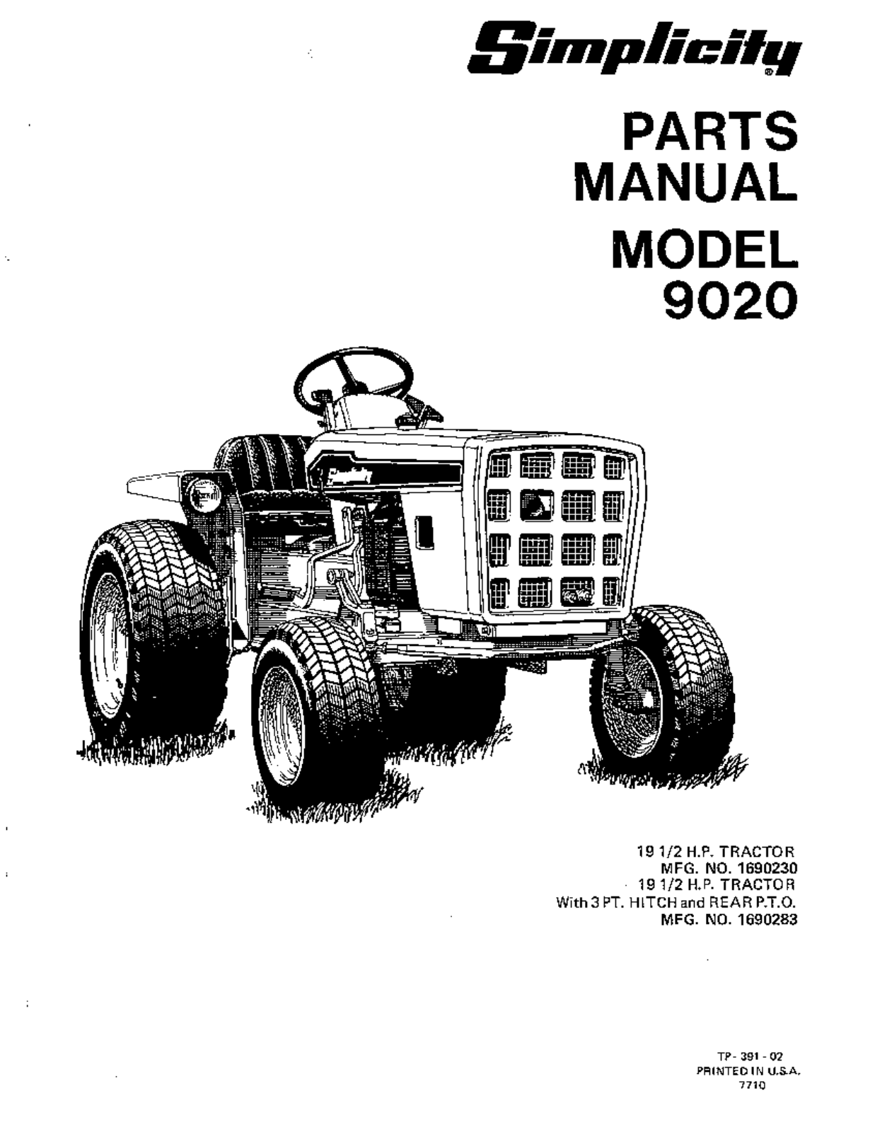 Simplicity singer 9020 User Manual