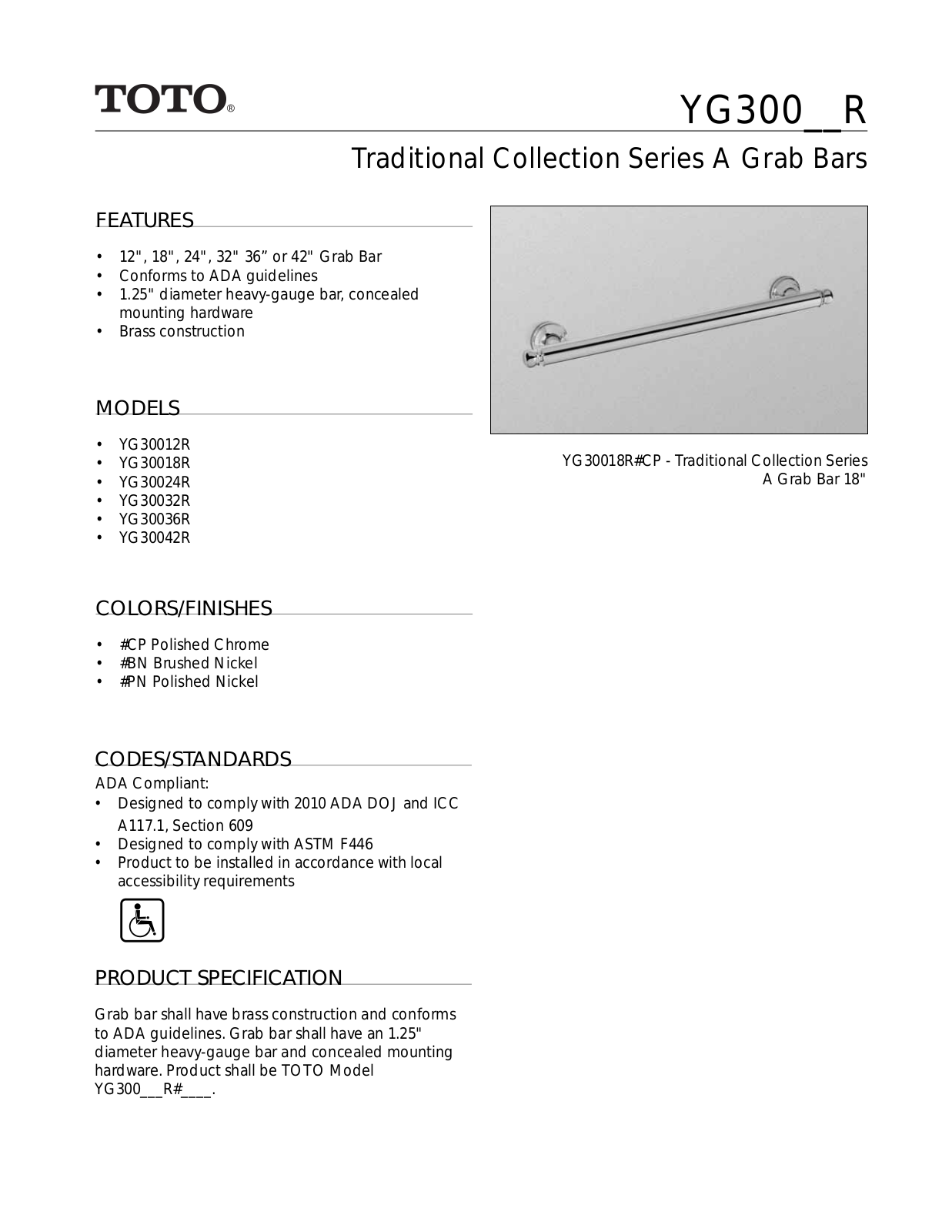 TOTO SBSA2120 Specifications - ManualMachine.com