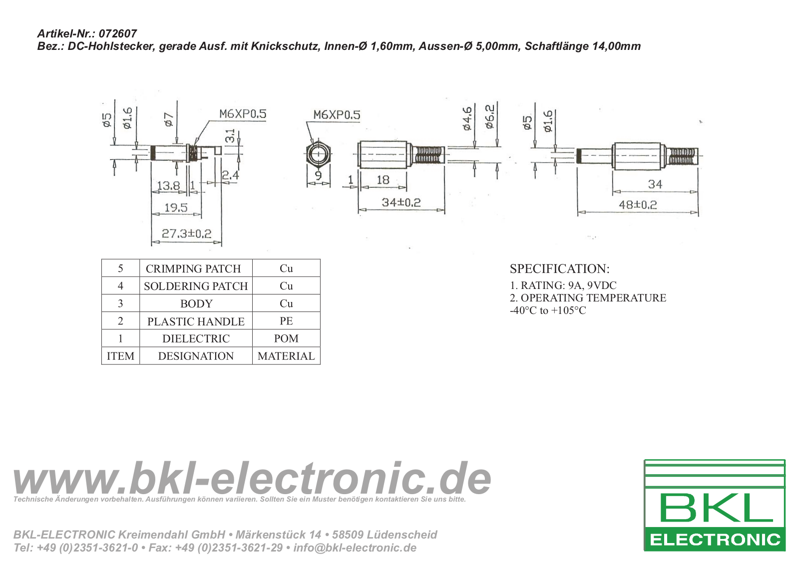 BKL HS 16-14 Datasheet - ManualMachine.com