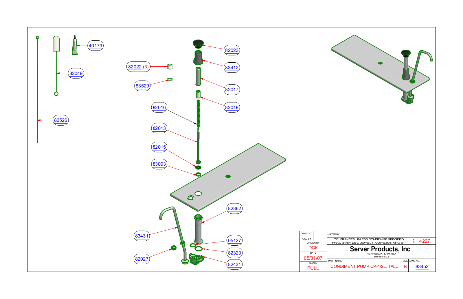 Server 83452 Parts Manual