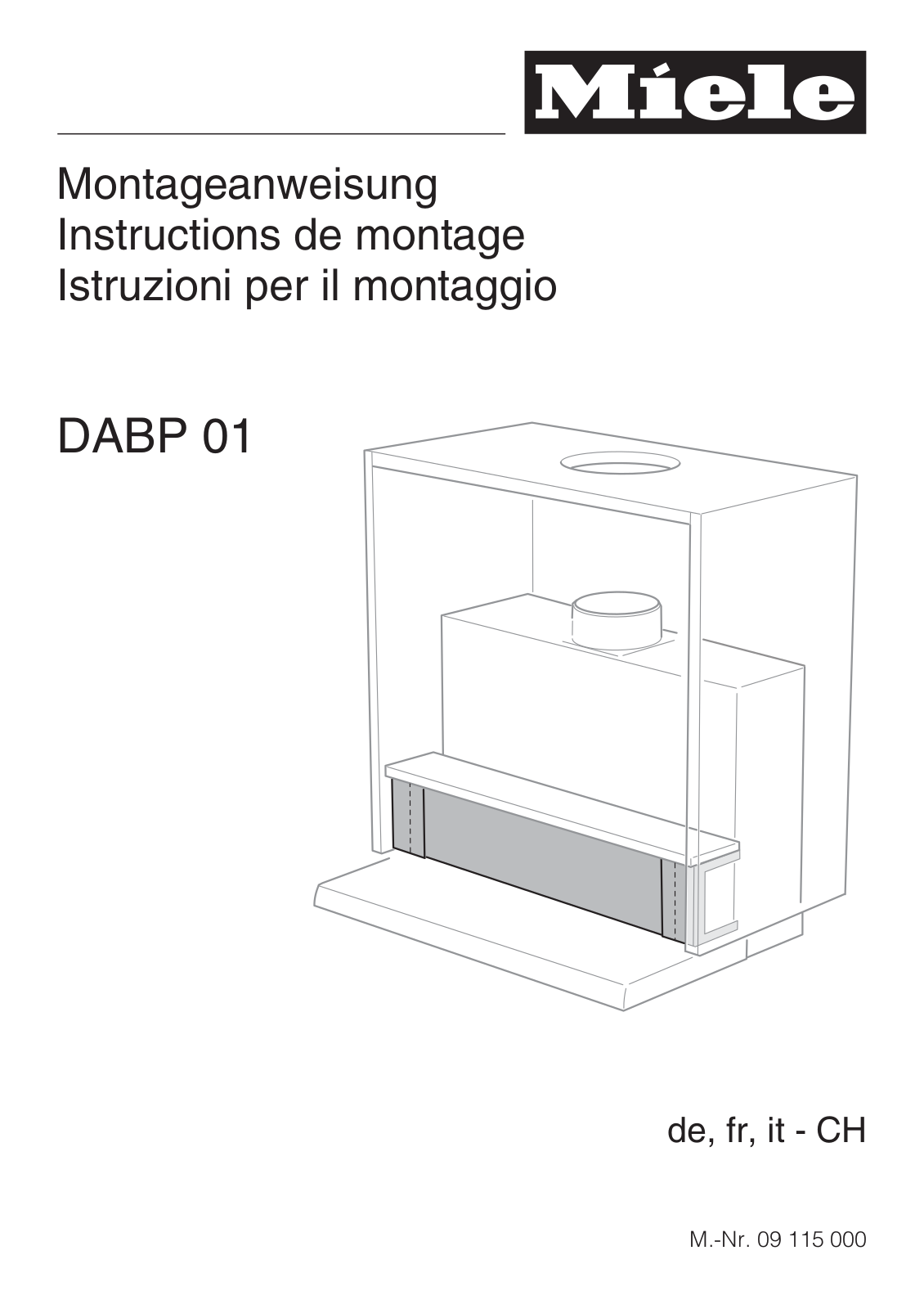 Miele DABP 01 assembly instruction