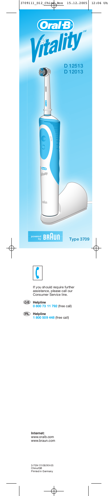 Braun D 12513, D 12013 Quick start guide