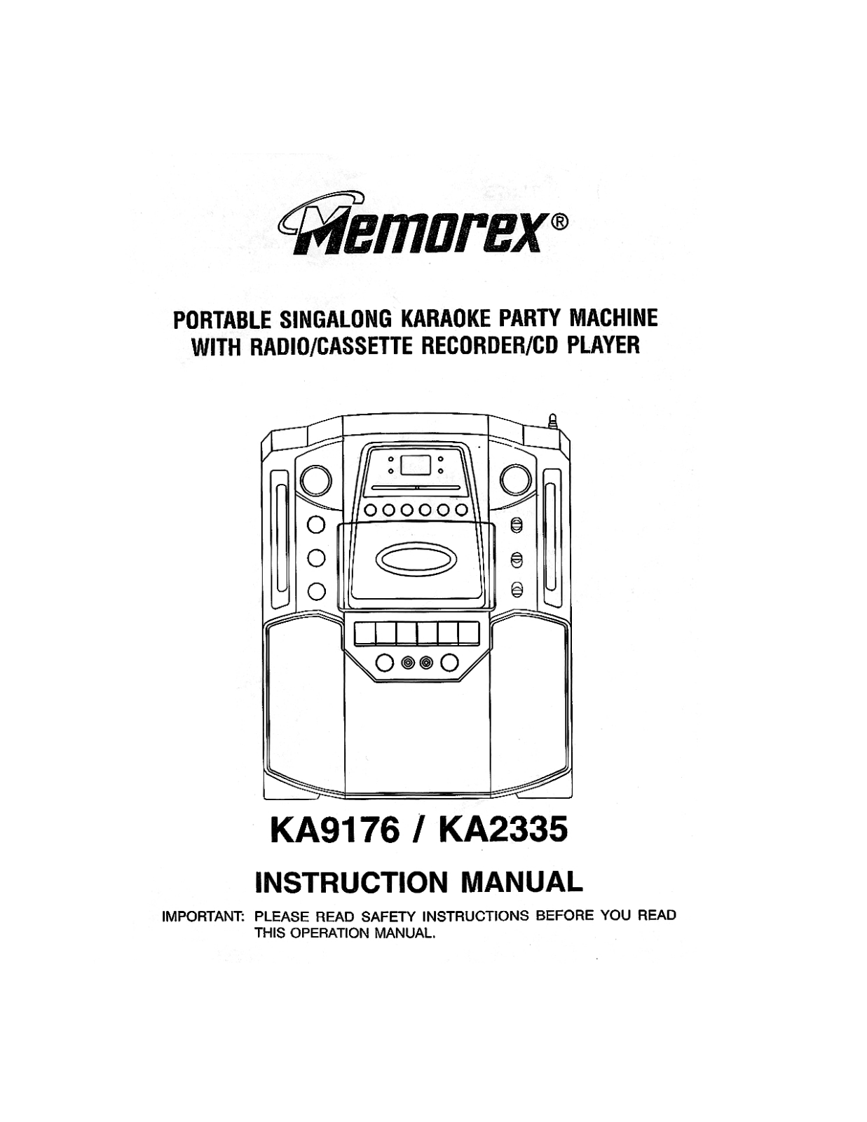 Memorex KA2335, KA9176 User Manual