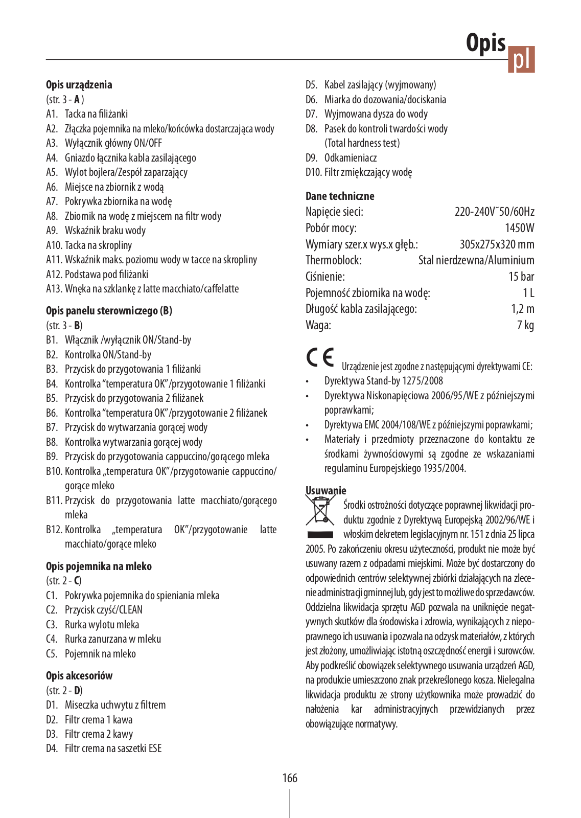 Delonghi EC850.M Instruction manuals