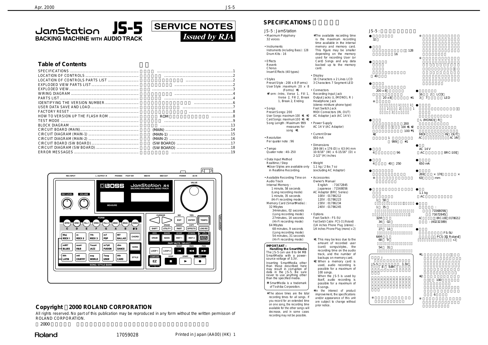 Boss JS-5 Schematic